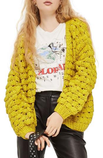 popcorn stitch cardigan