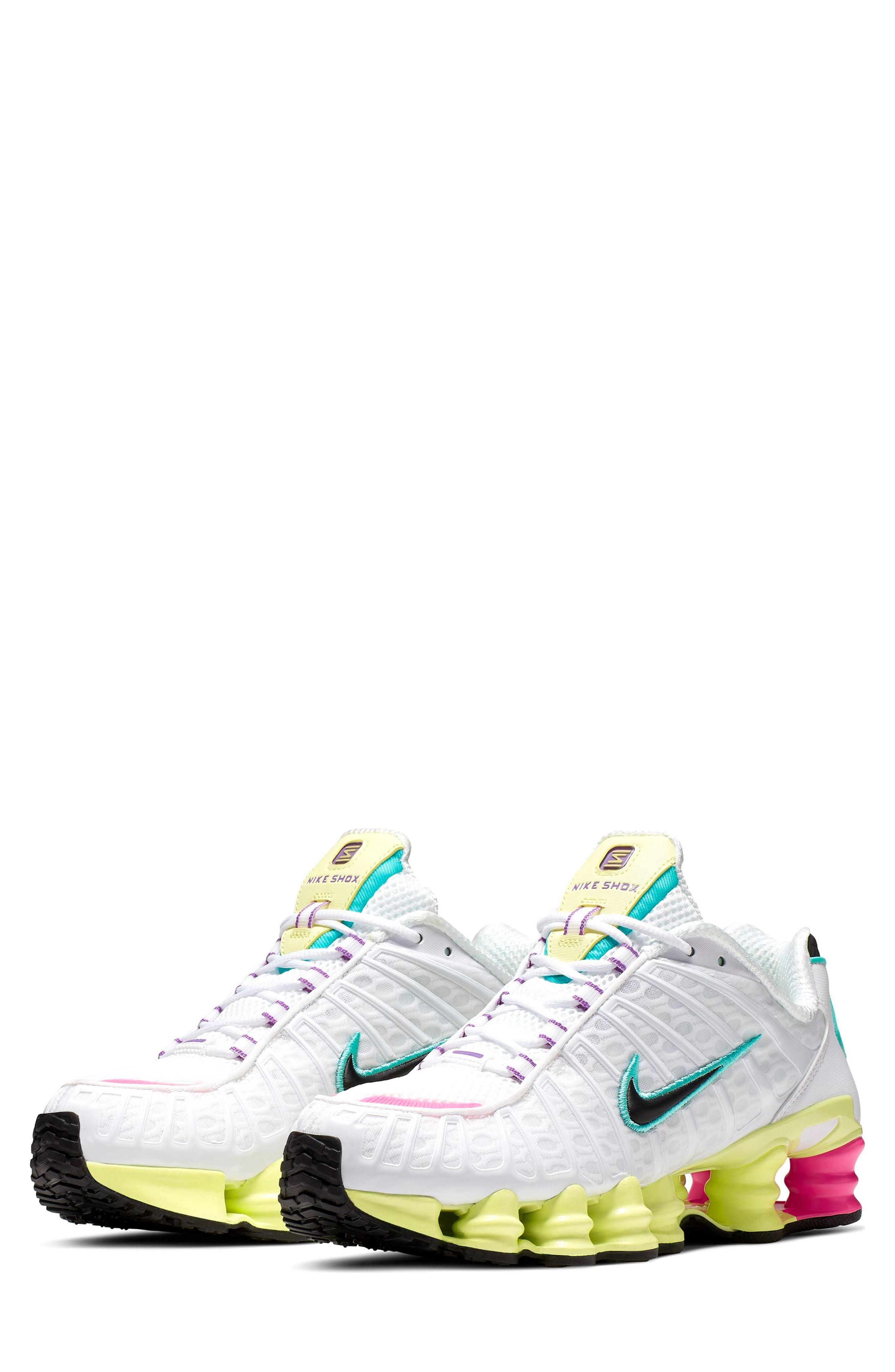 white leather nike shox