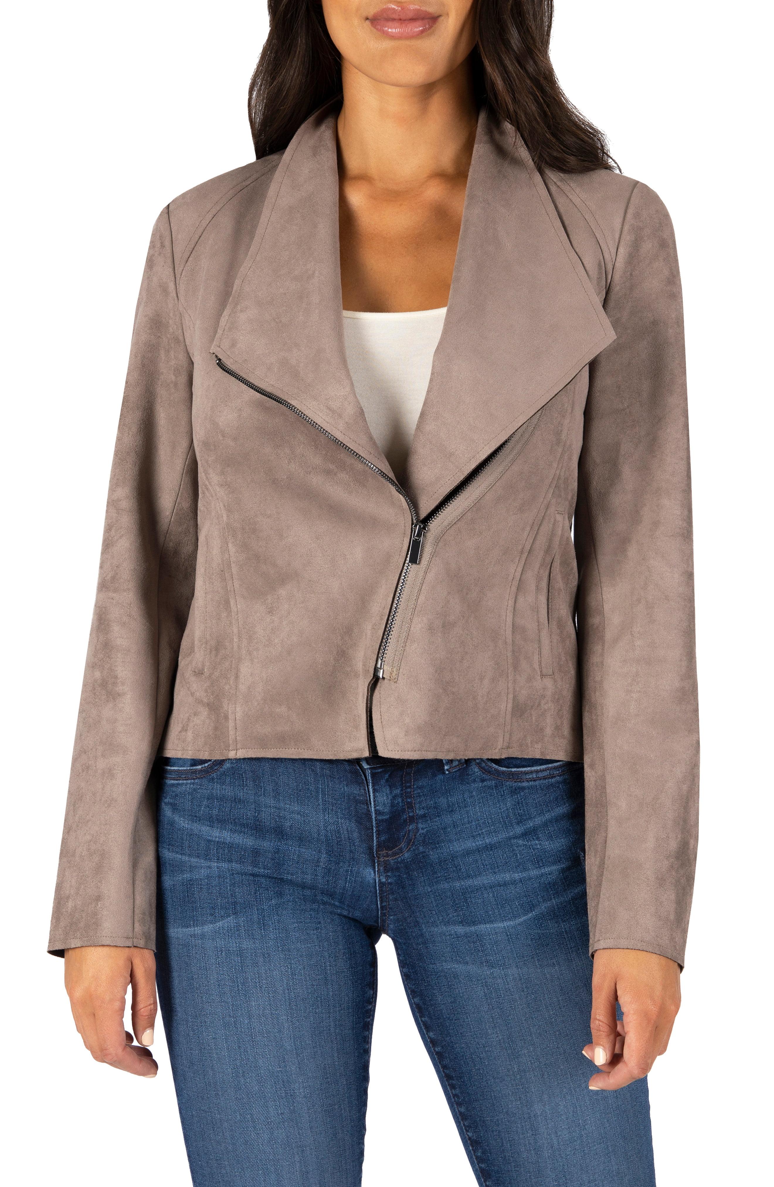 Kut From The Kloth Carina Faux Suede Drape Moto Jacket | Lyst