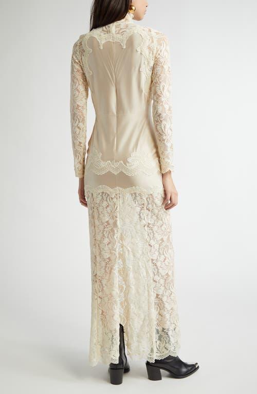 rabanne lace jersey maxi dress Lace-trimmed jersey maxi dress - navy