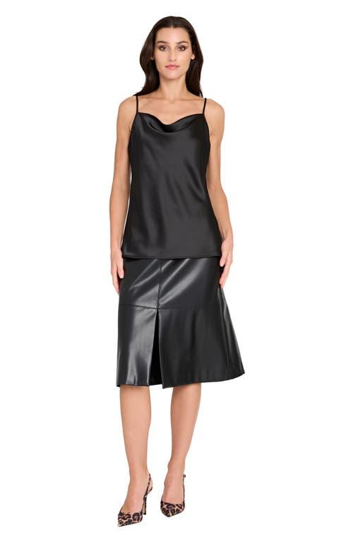 Tahari Faux Leather A-Line Skirt in Black Lyst