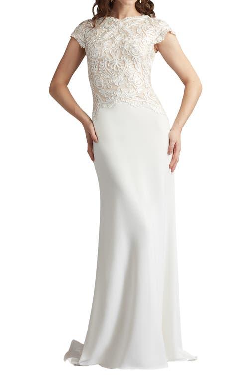 新作Tadashi shoji パーティードレス Elarra Floral Gown Elarra Floral Waterfall Flounce Gown | Tadashi Shoji