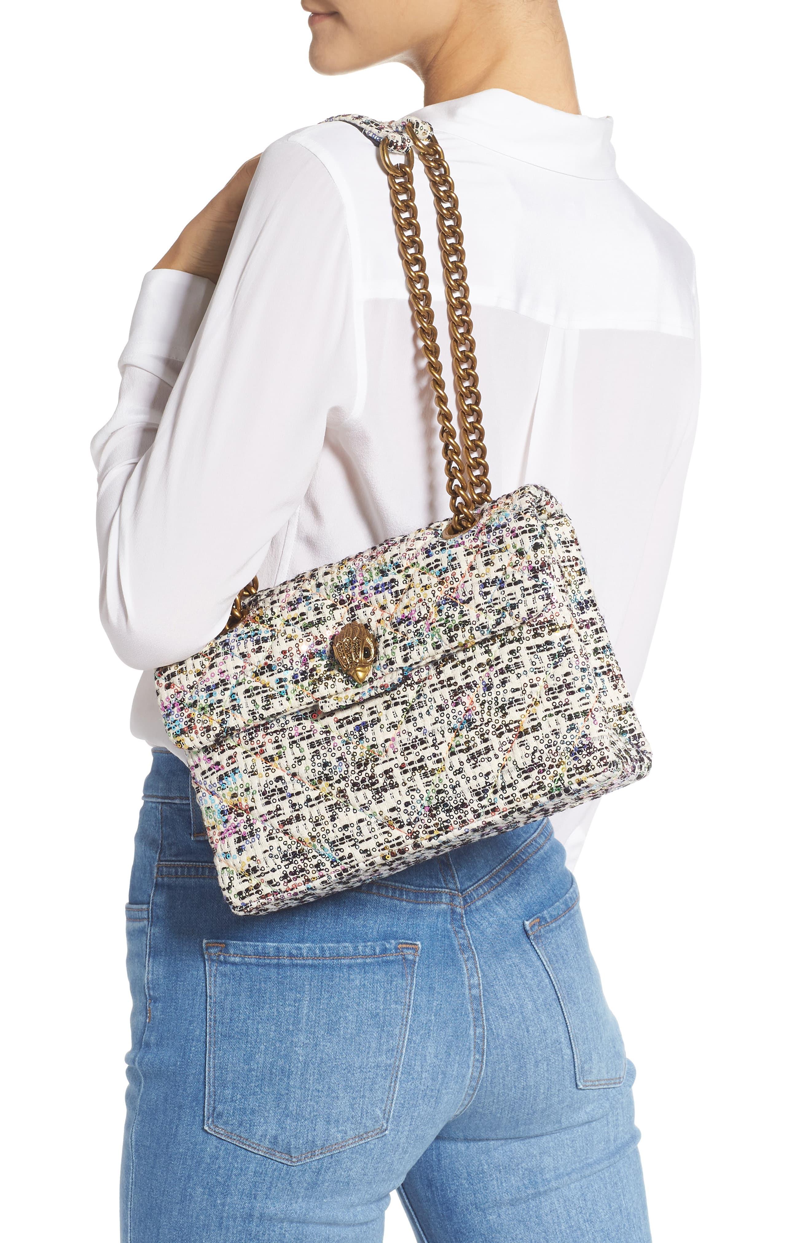 Kurt Geiger Kensington Tweed Shoulder Bag in Brown Lyst