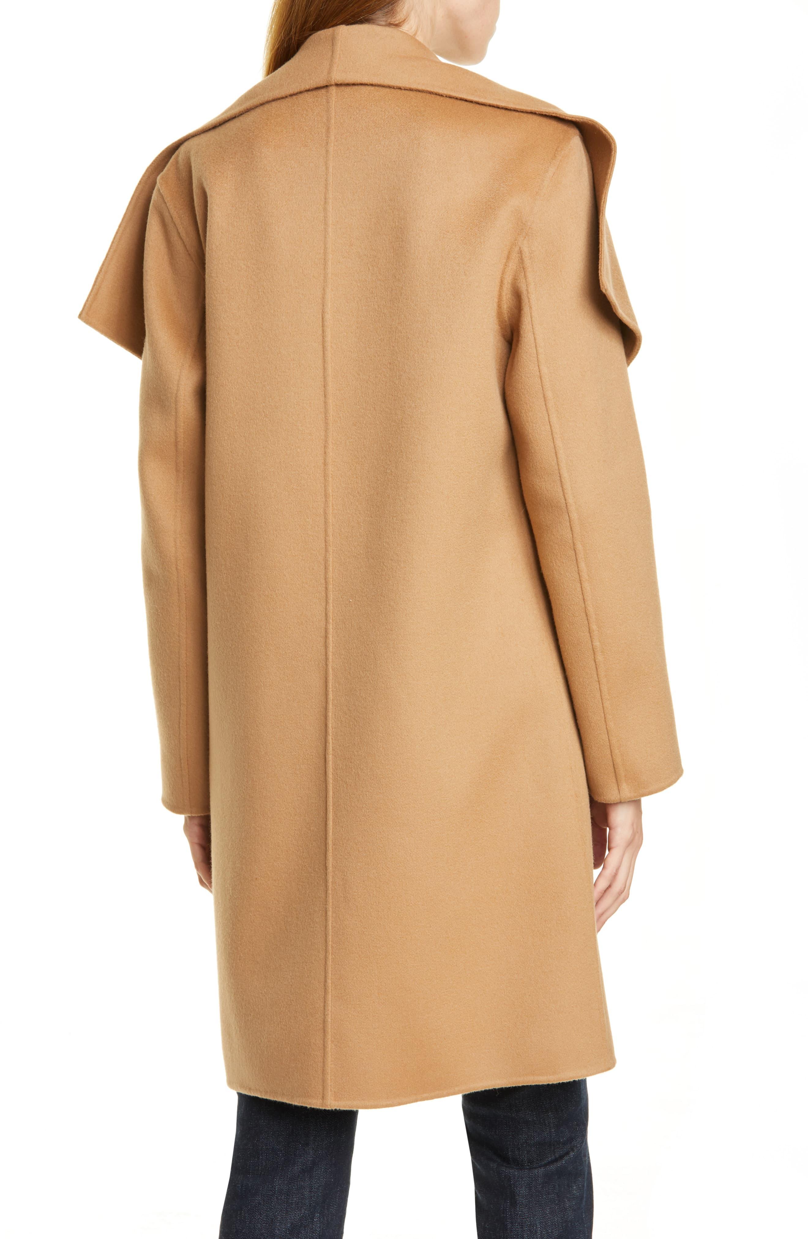 Cascade collar double face wool & cashmere coat Clearance