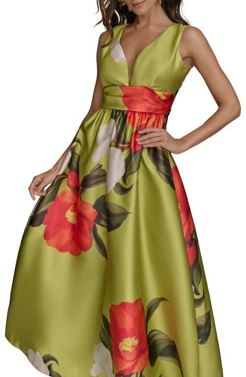 Donna Karan Floral Print Sleeveless A-Line Dress in Green | Lyst Donna Karan Floral Print Sleeveless A-Line Dress in Green | Lyst