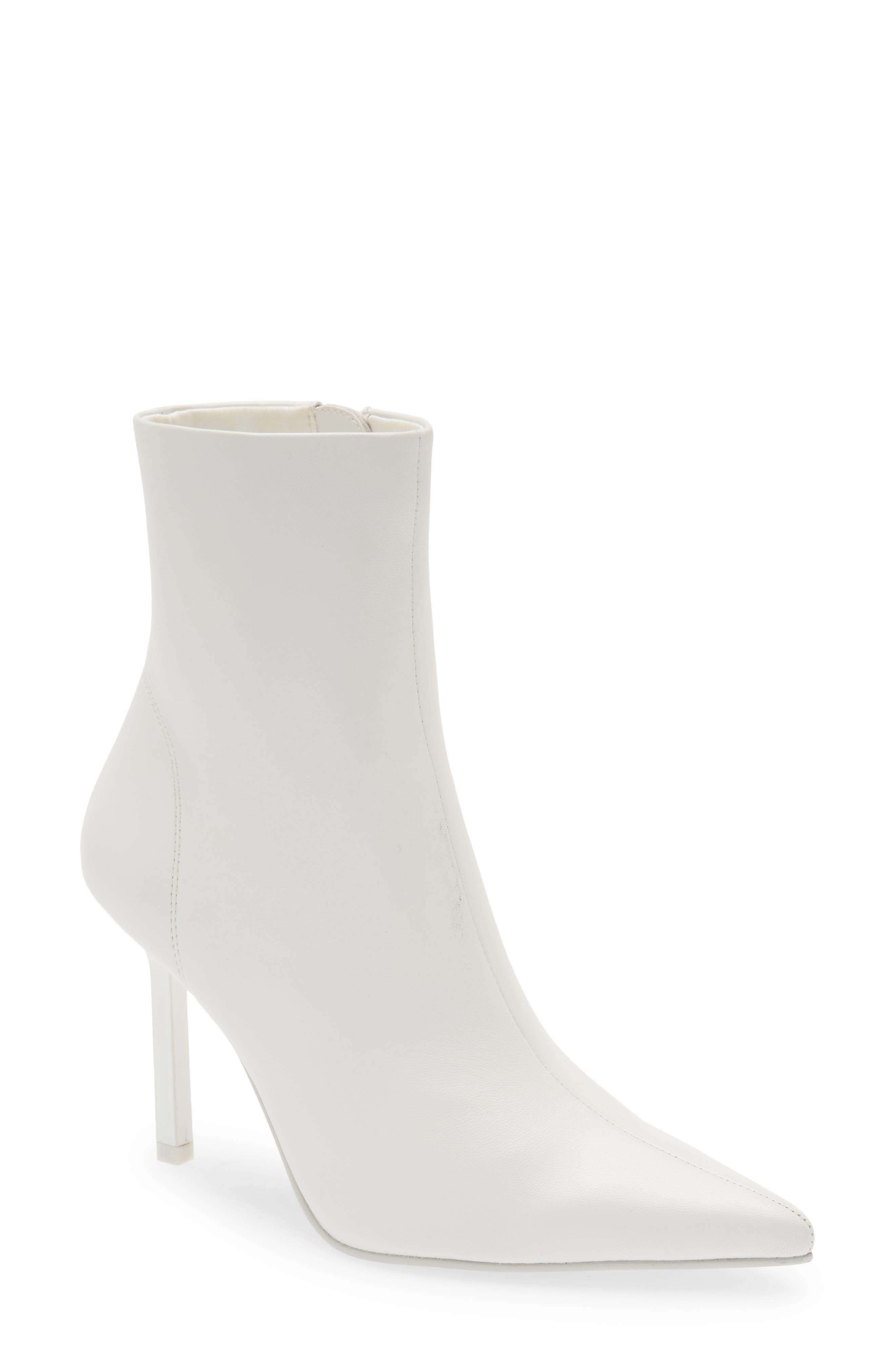 Steve Madden Elysia Pointed Toe Bootie in White | Lyst