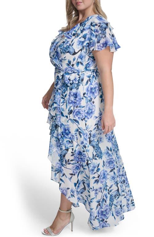 knee length dresses for ladies Floral Print Flutter Sleeve Maxi Dress – Charming Charlie main image 0
