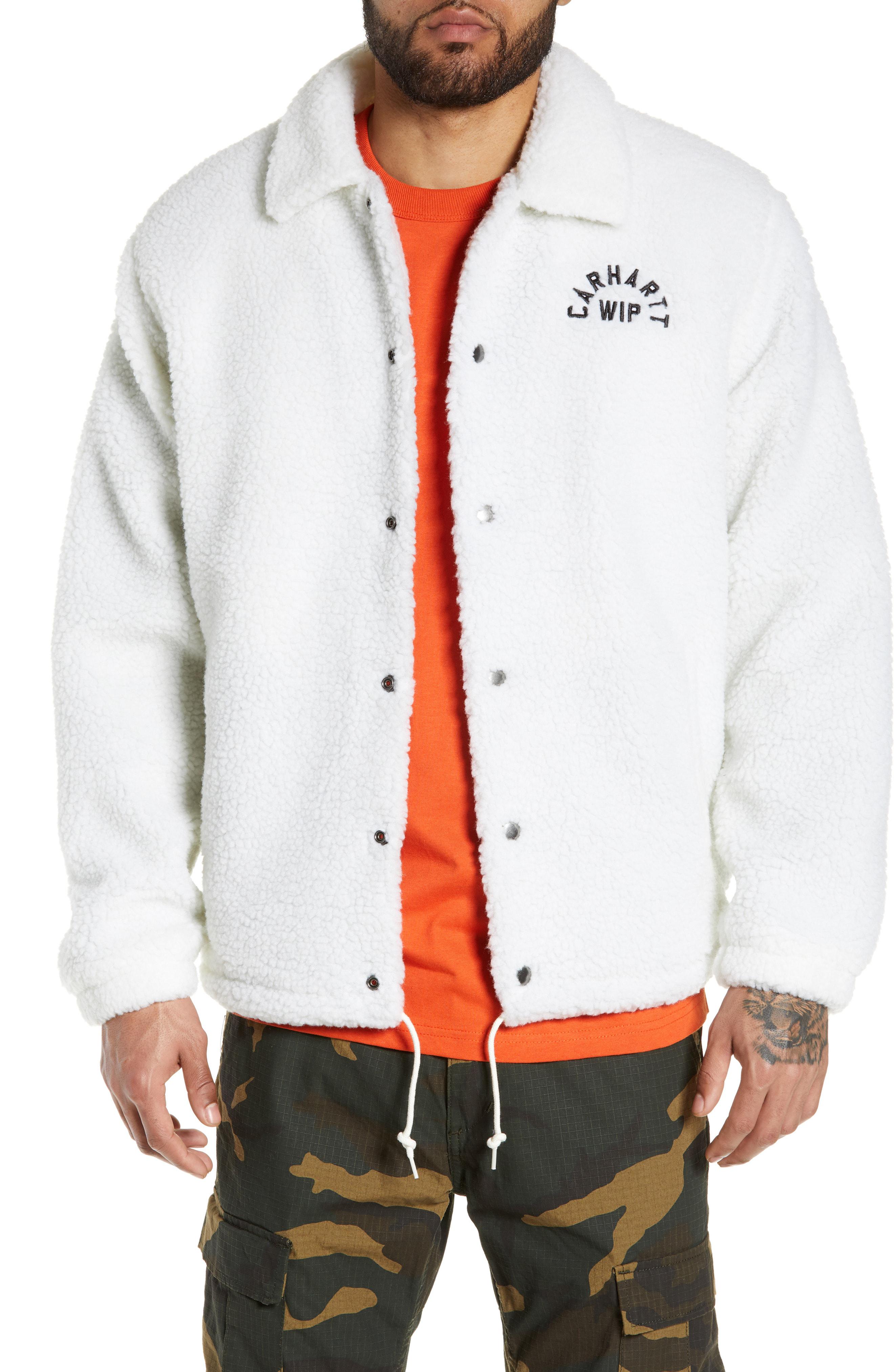 Download Carhartt WIP Arch Fleece Coach Jacket in White for Men - Lyst