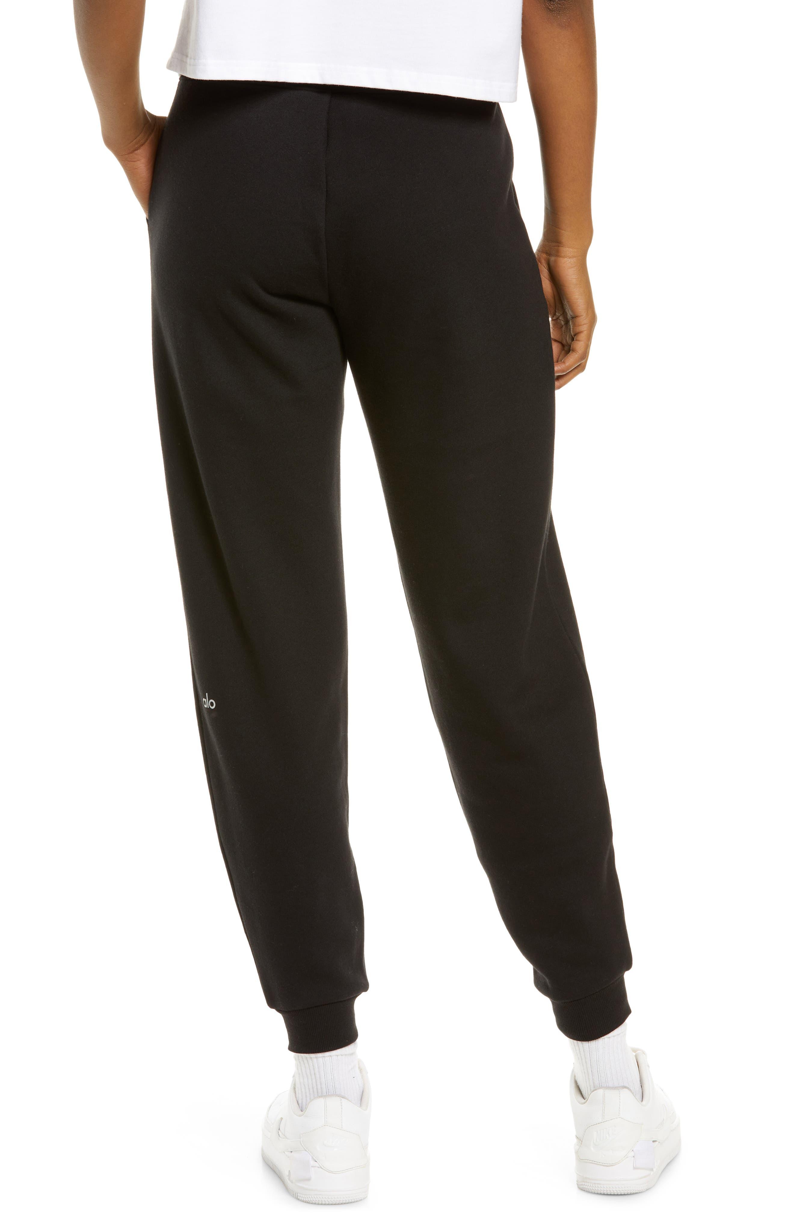Alo Yoga Slick Zip Front Sweatpants in Black