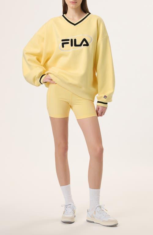 Fila X Hailey V-Neck Sweatshirt in Yellow Lyst