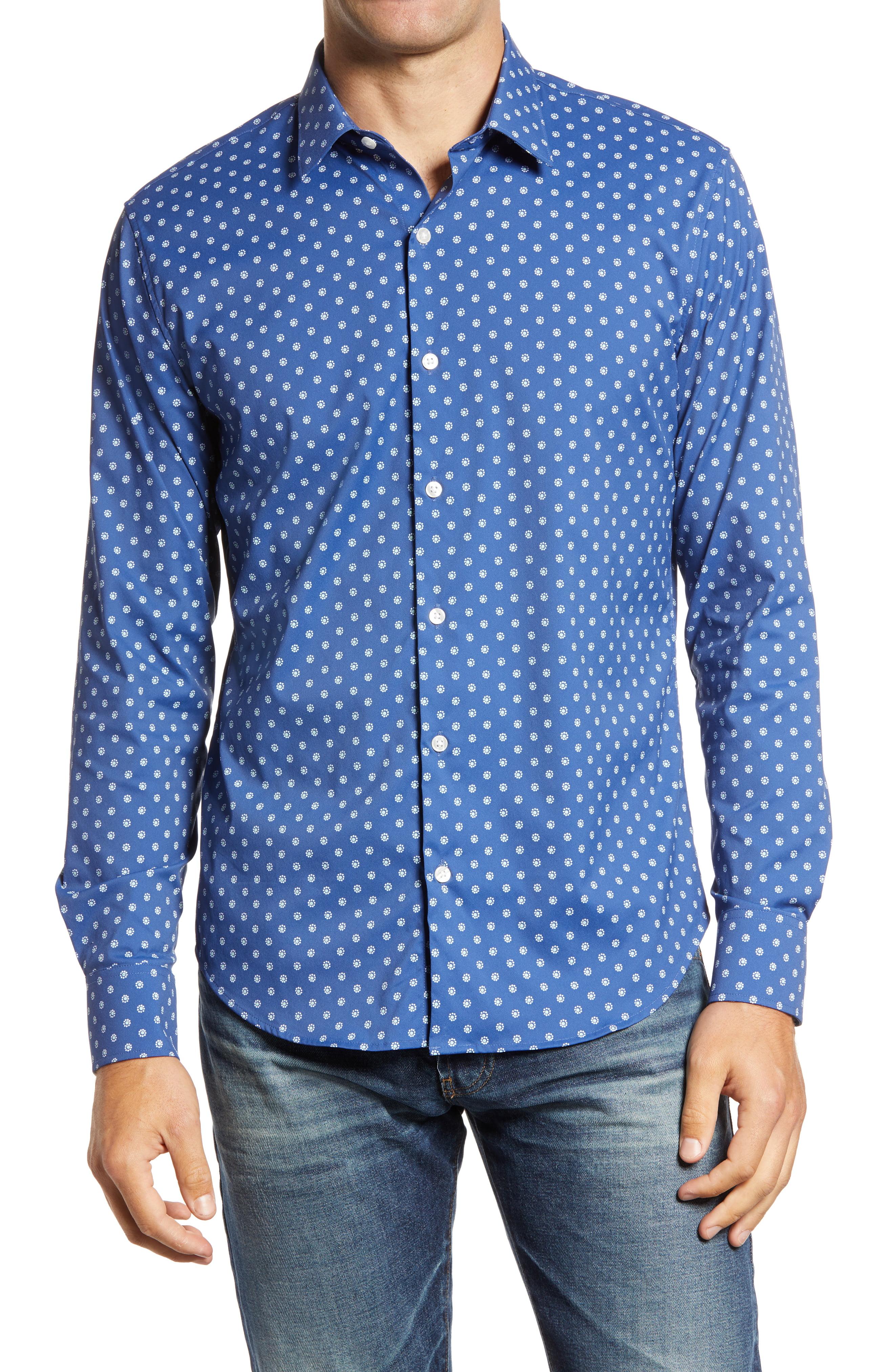 Bonobos Slim Fit Floral Button-up Performance Shirt in Blue for Men - Lyst