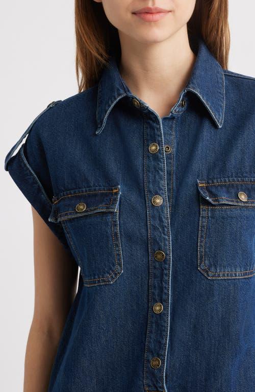 arizona denim dress Women's Colosseum Denim Arizona Wildcats Short Sleeve Full-Snap Denim Dress