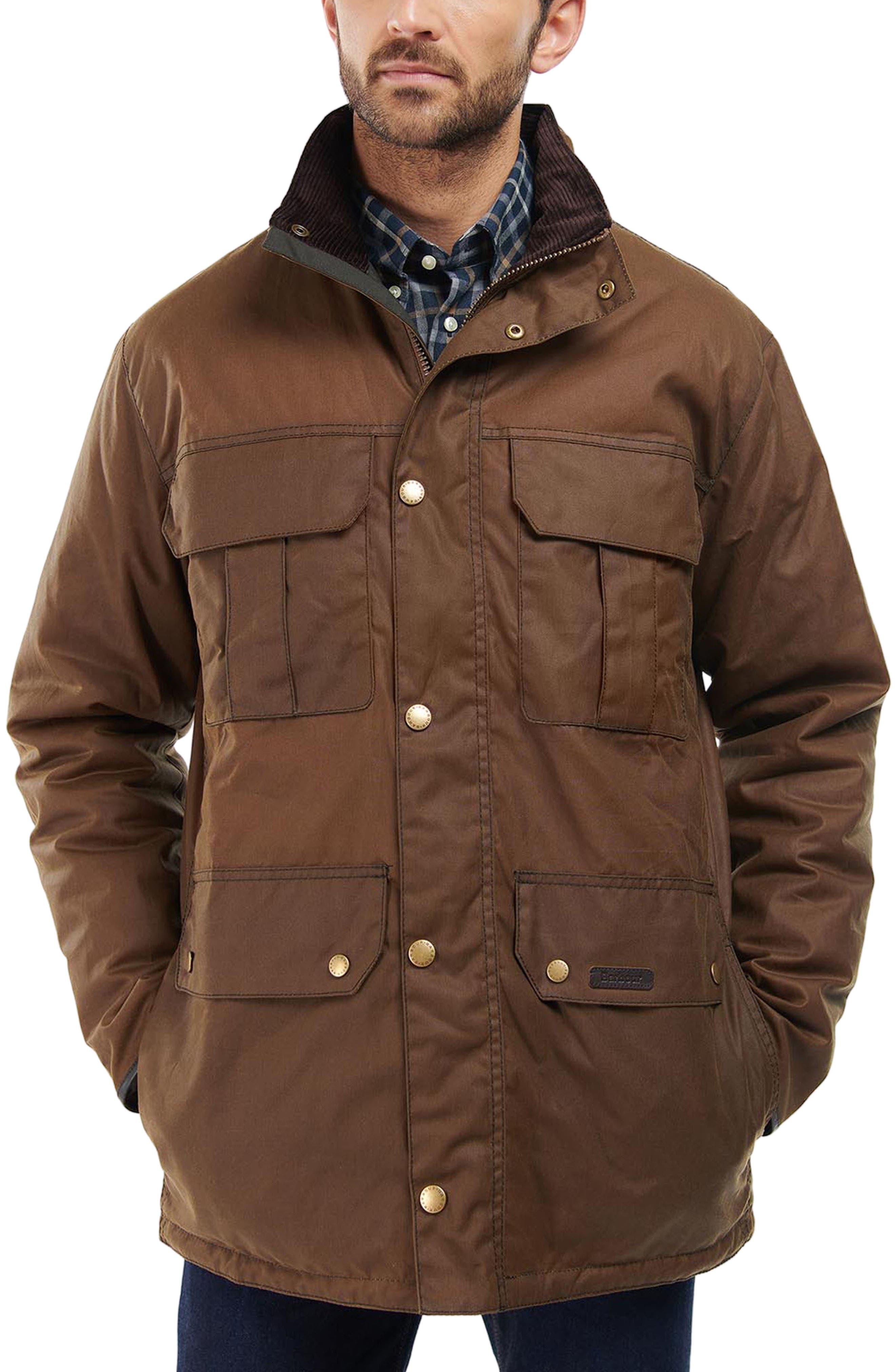 Barbour Malcolm Waxed Cotton Jacket in Brown for Men Lyst
