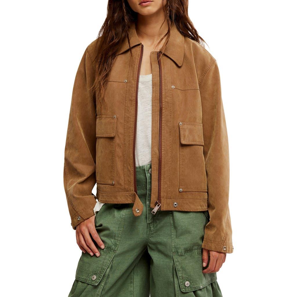 Free People Blair Faux Suede Jacket in Brown Lyst