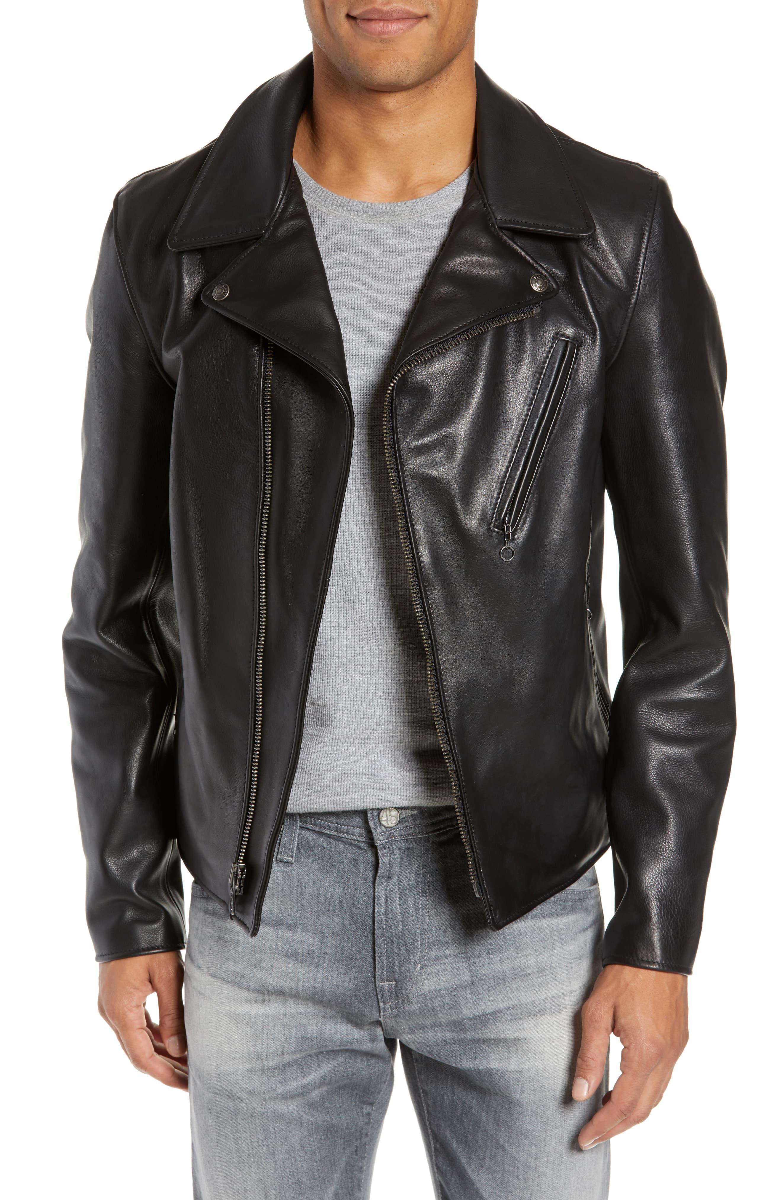 Schott Nyc Waxy Cowhide Leather Moto Jacket in Black for Men - Save 13% ...