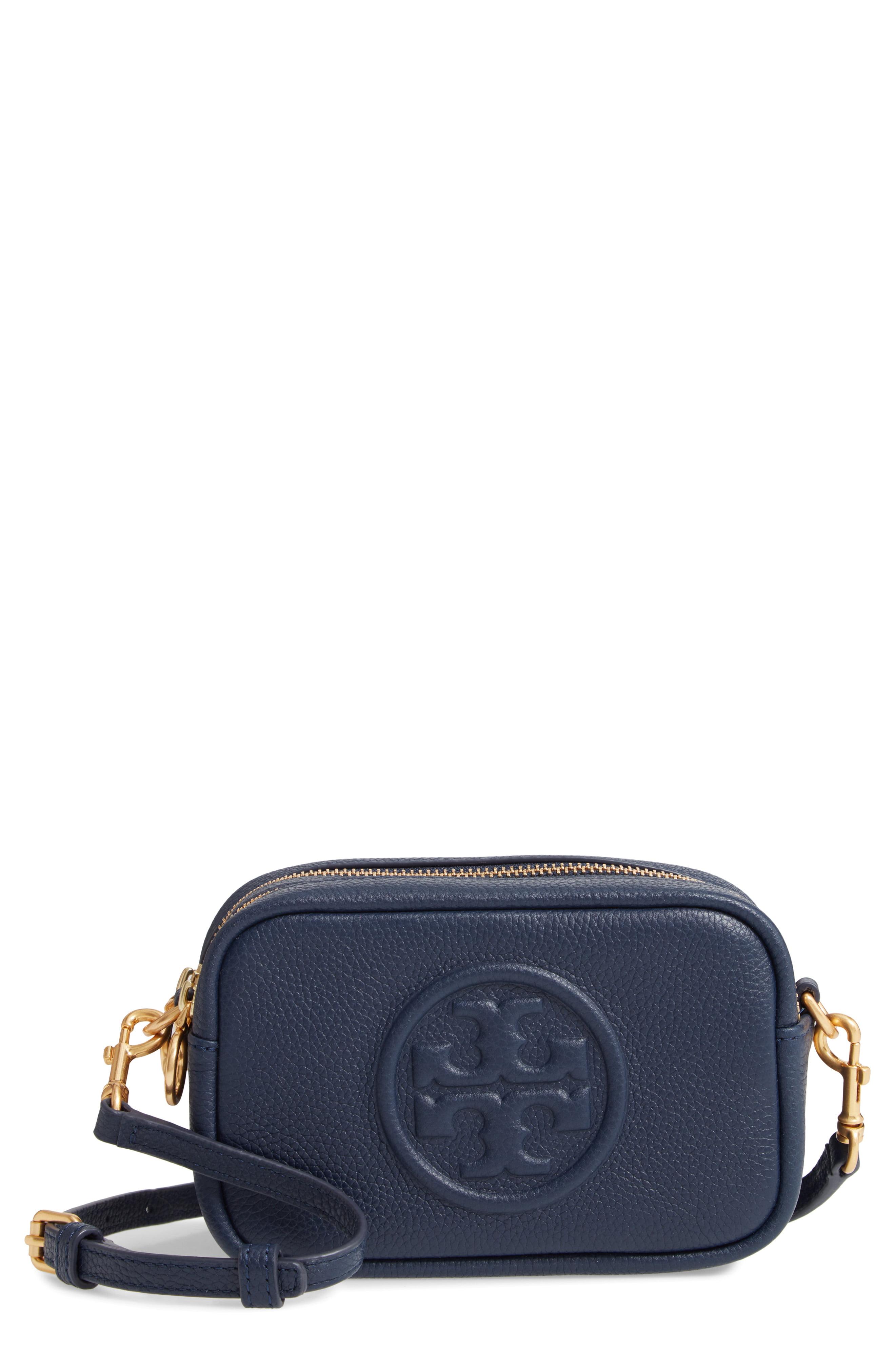 Tory Burch Perry Bomb Leather Crossbody Bag in Blue - Lyst