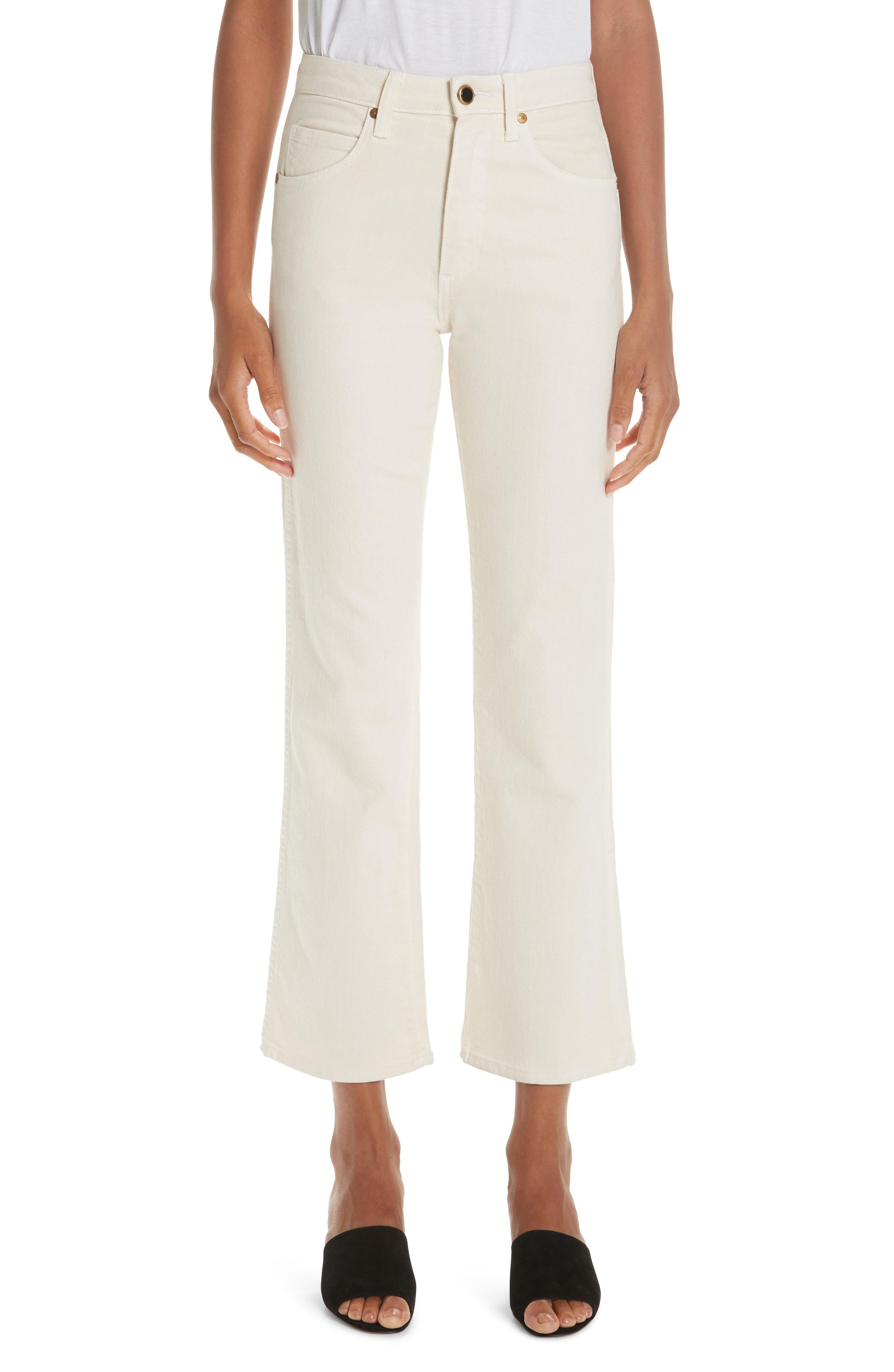 khaite benny crop flare jeans