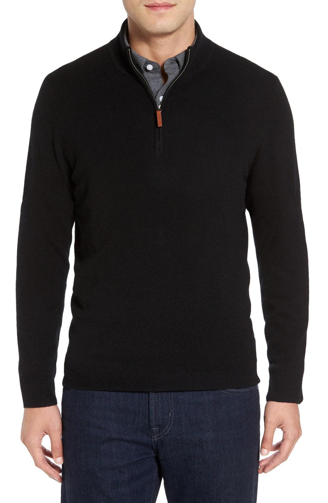 Lyst - Nordstrom Cashmere Quarter Zip Sweater in Black for Men