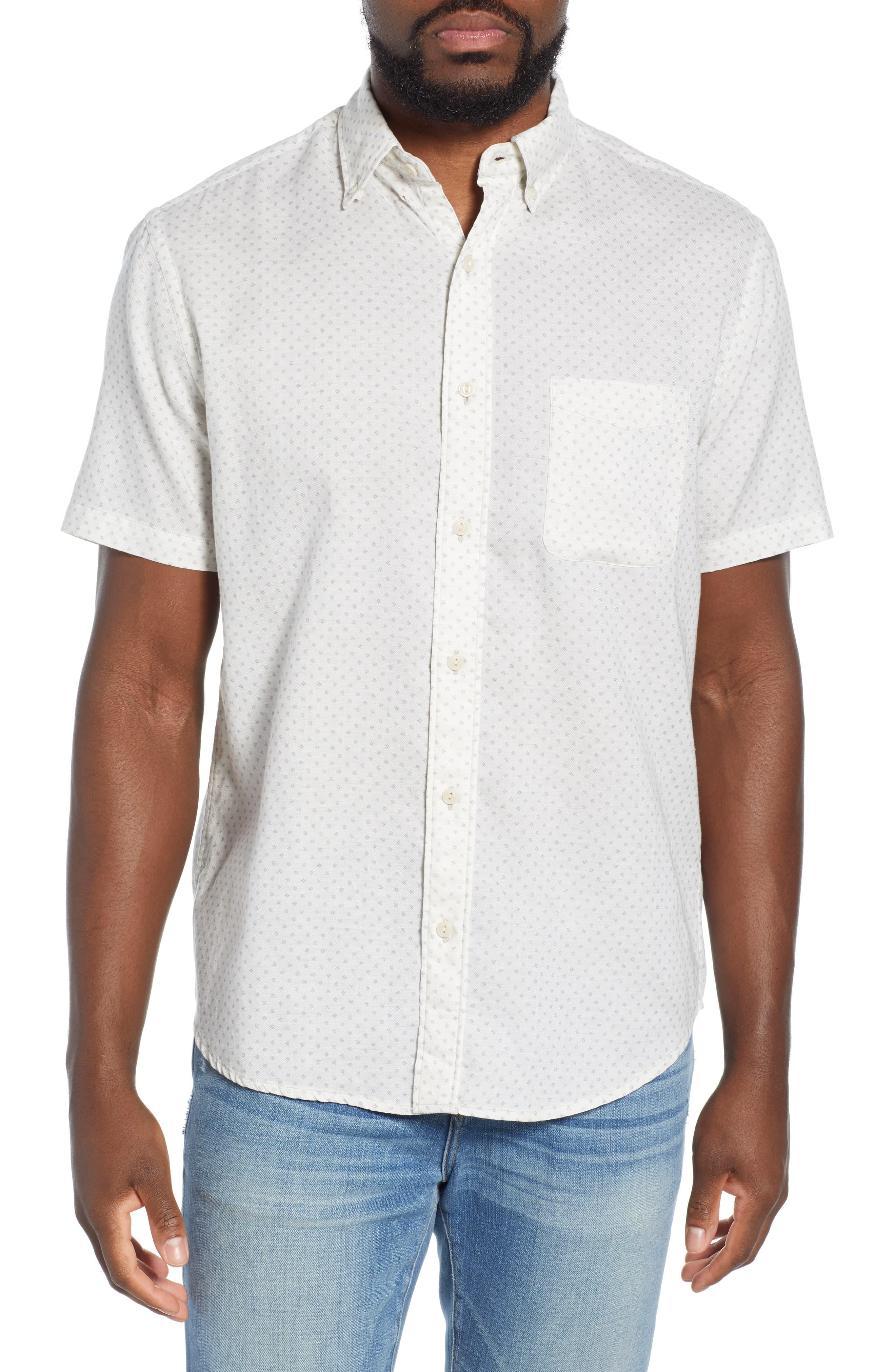 Faherty Brand Coast Regular Fit Print Sport Shirt in White for Men - Lyst