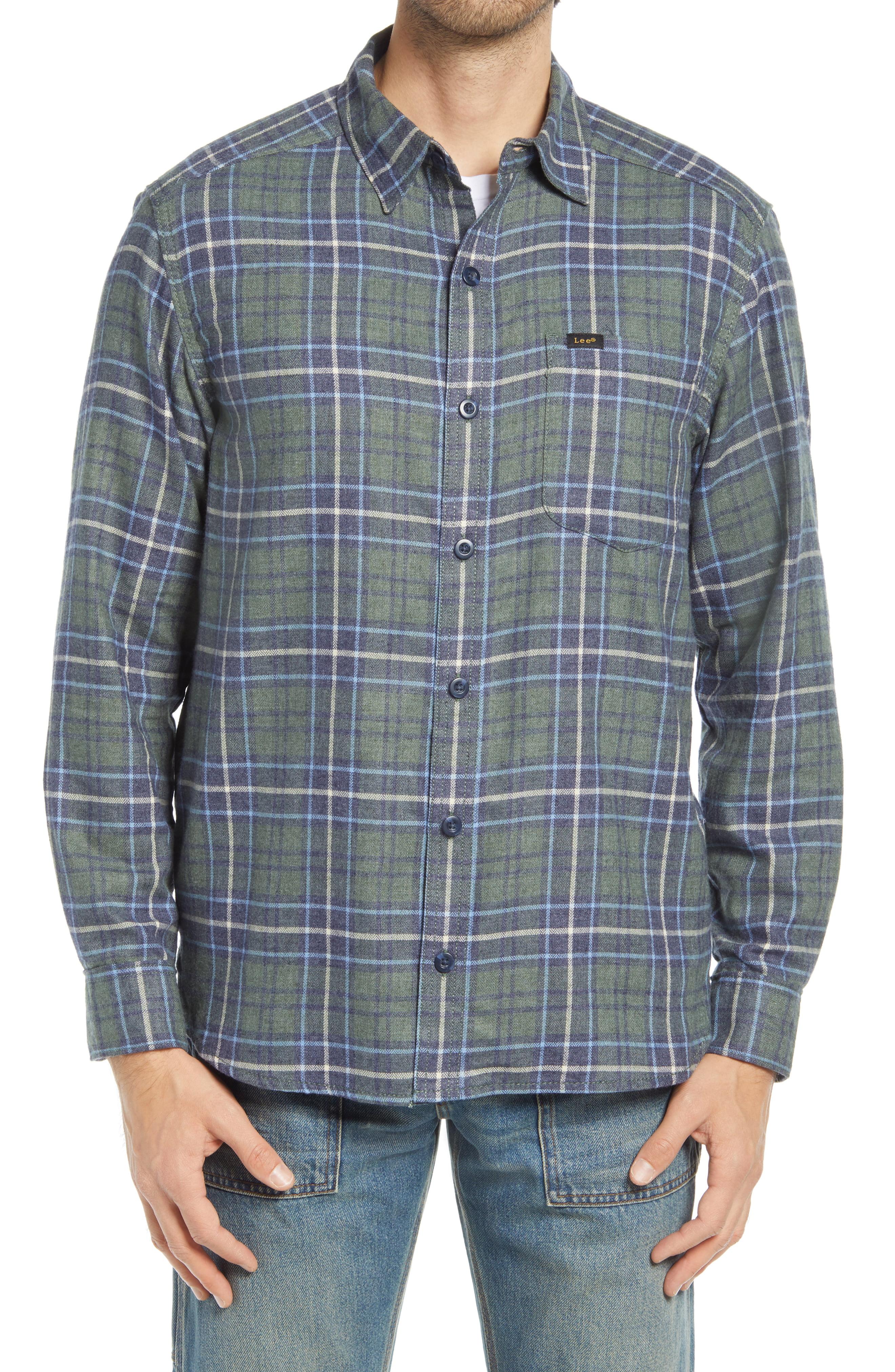 Lee Jeans Plaid Flannel Button-up Shirt in Green / Blue (Blue) for Men ...