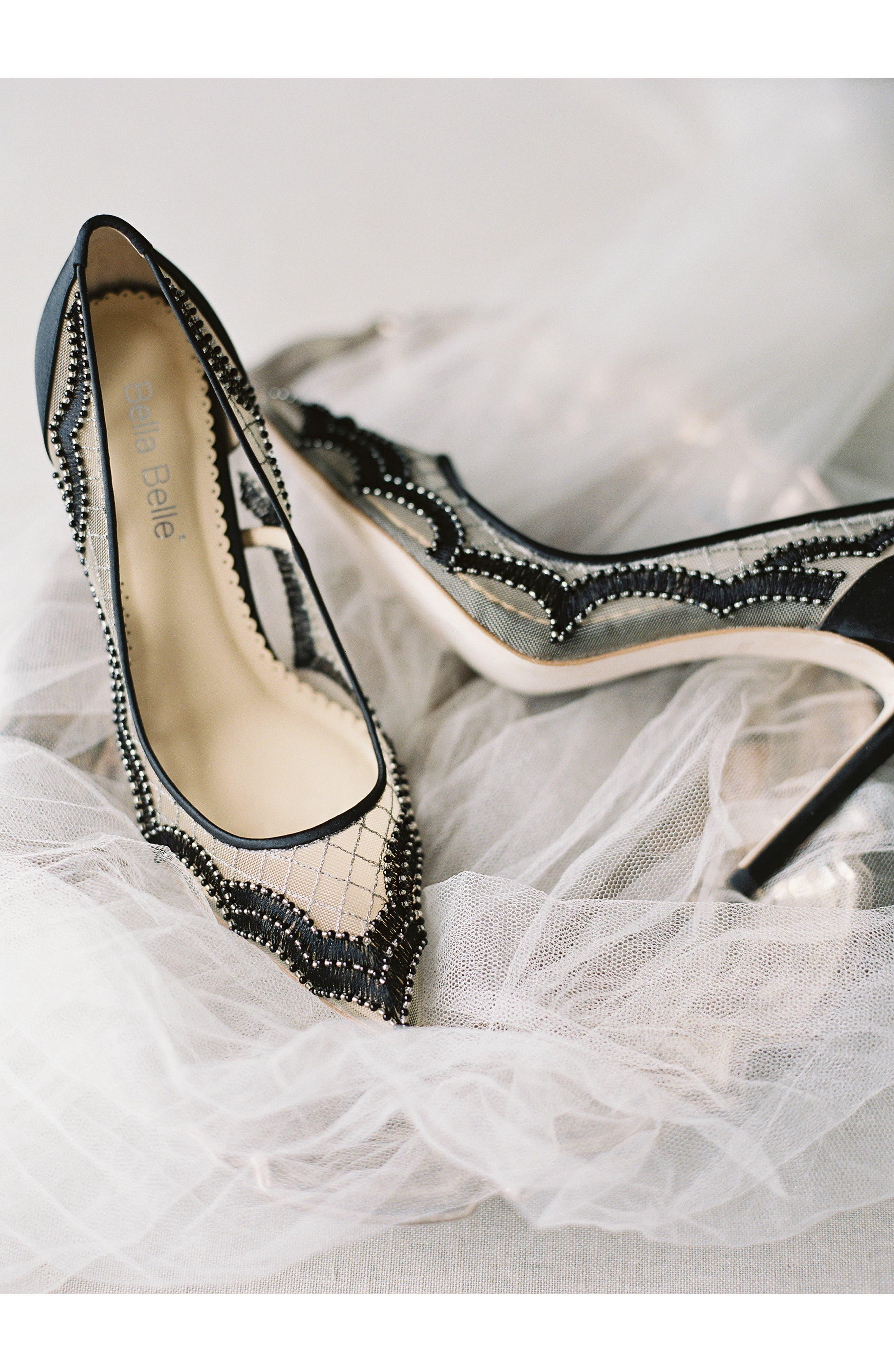 BELLA BELLE Nadia Scalloped Embroidery Pump in Metallic | Lyst