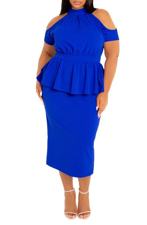 royal blue peplum dress plus size Zaldita Women's Long Sleeve Cocktail Party Dress Ruffled Peplum Bodycon Work Office Pencil Midi Dress Royal Blue L