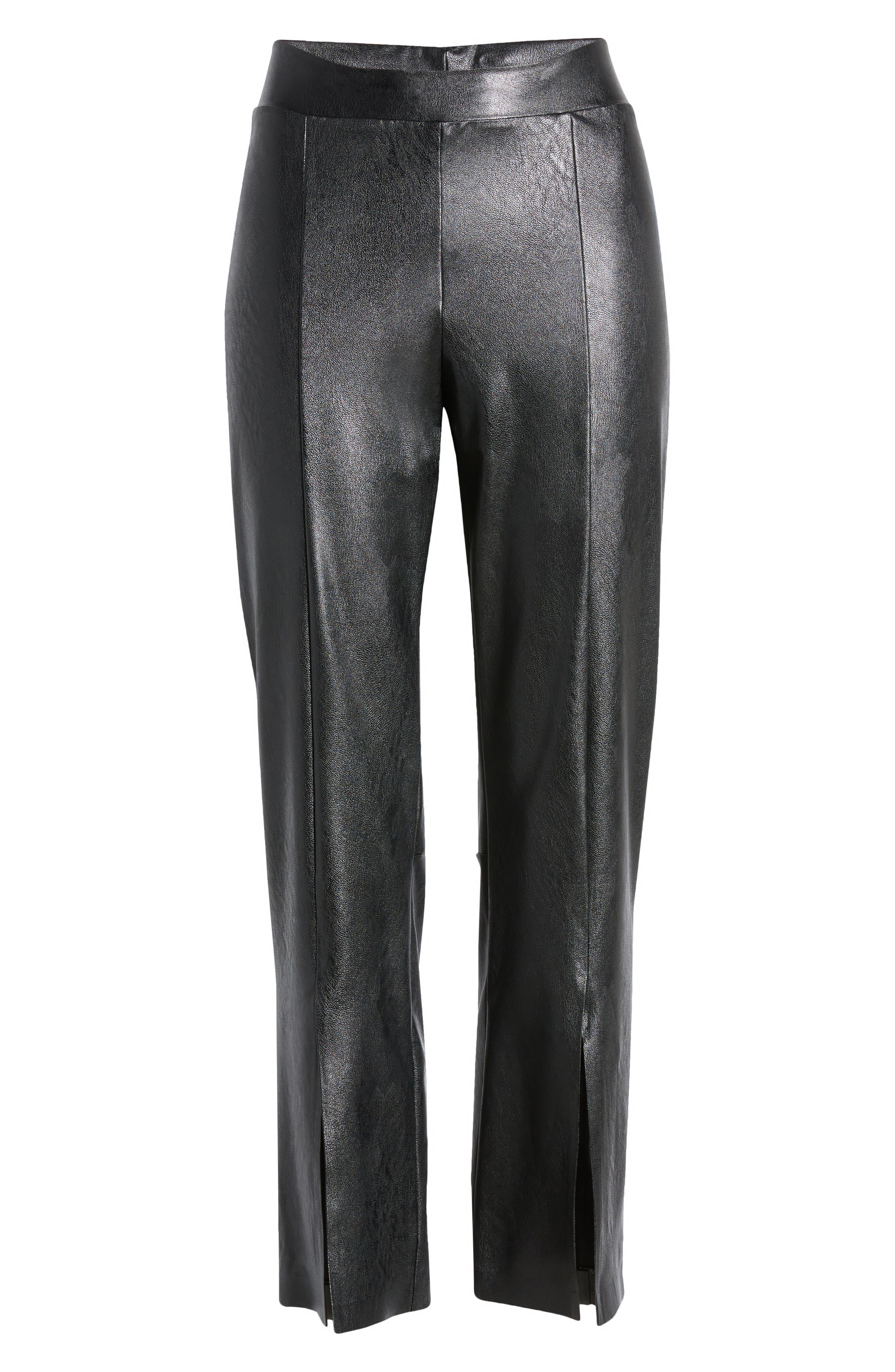 Commando Faux Leather Split Front Pant in Black