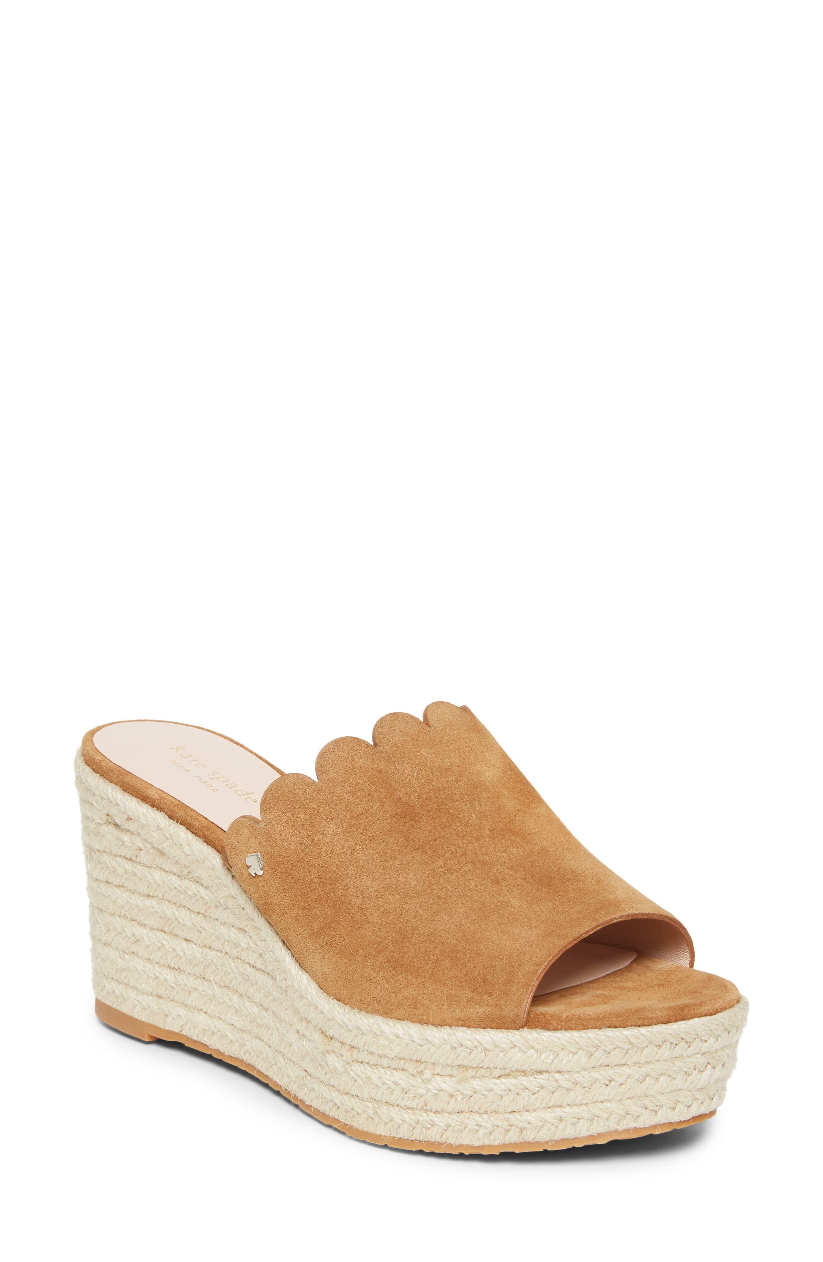 Kate Spade Tabby Espadrille Wedge Mule in Brown - Lyst