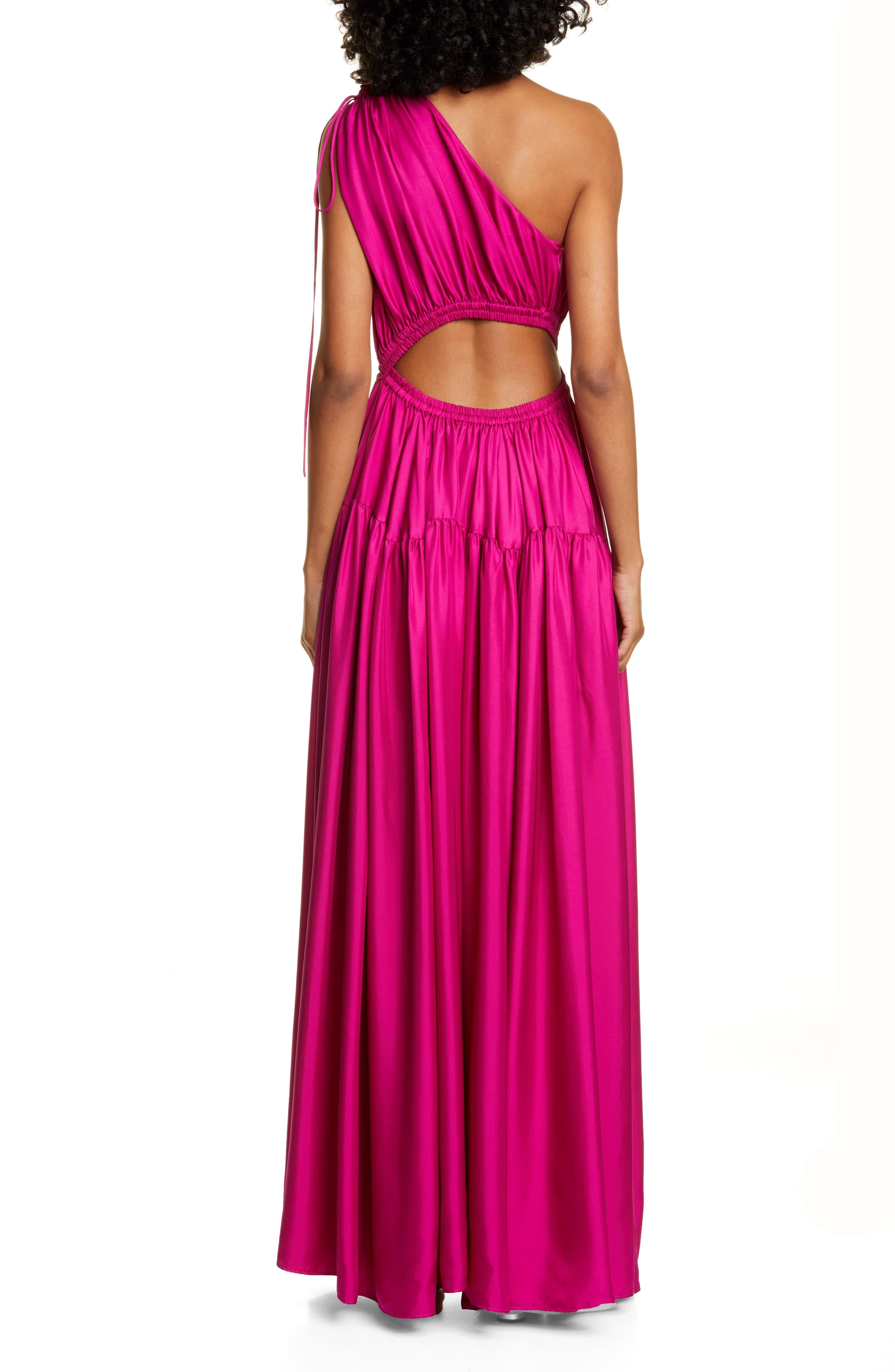 one shoulder silk