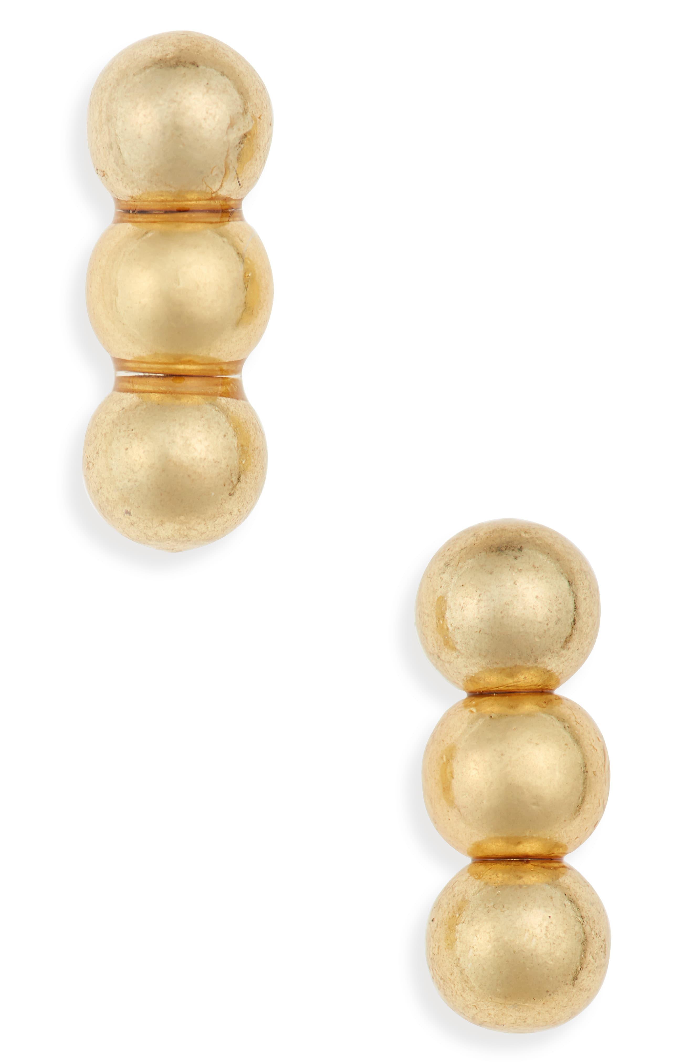 triple ball stud earrings