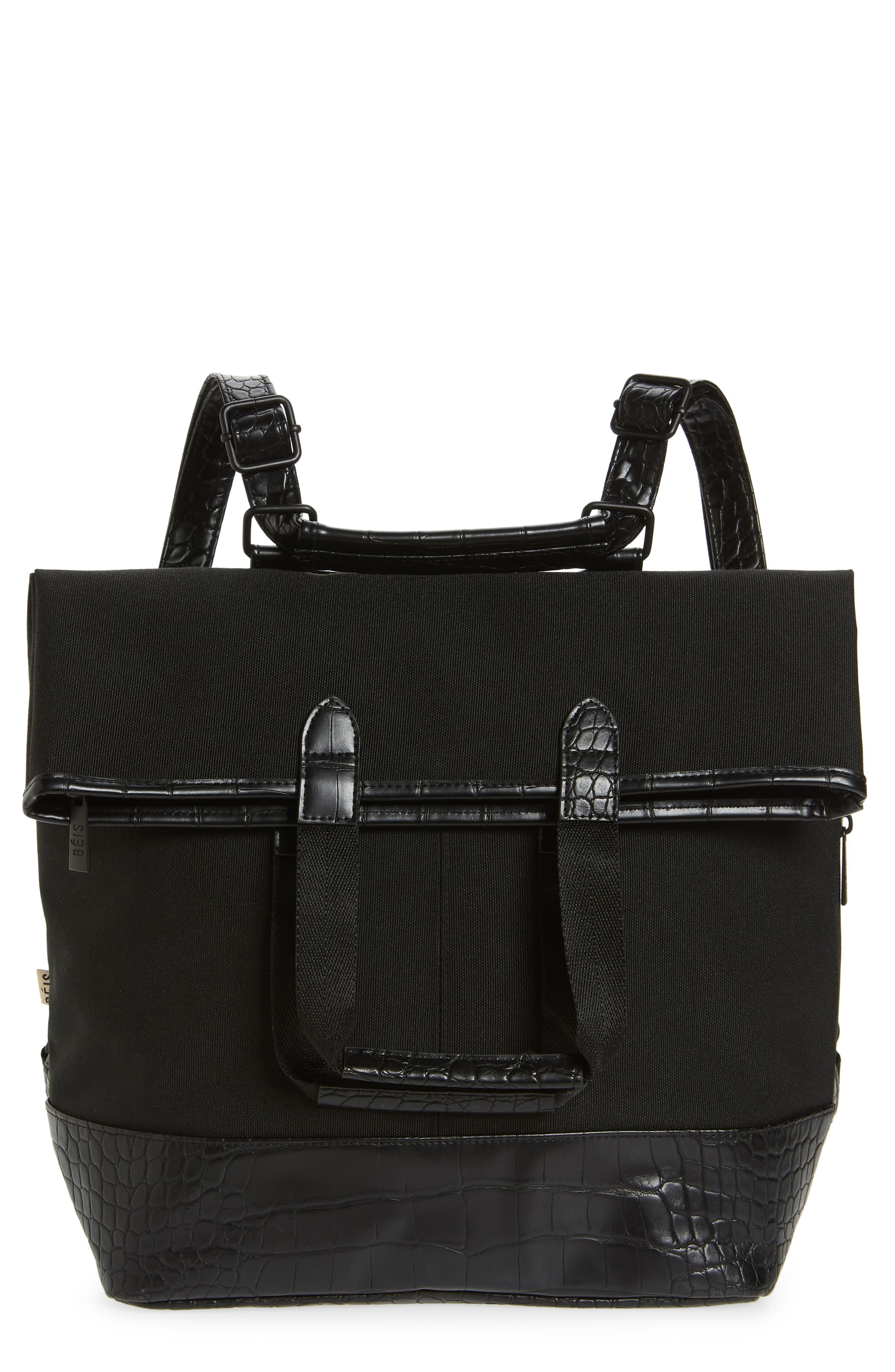 BEIS Canvas The Everyday Convertible Backpack in Black - Lyst