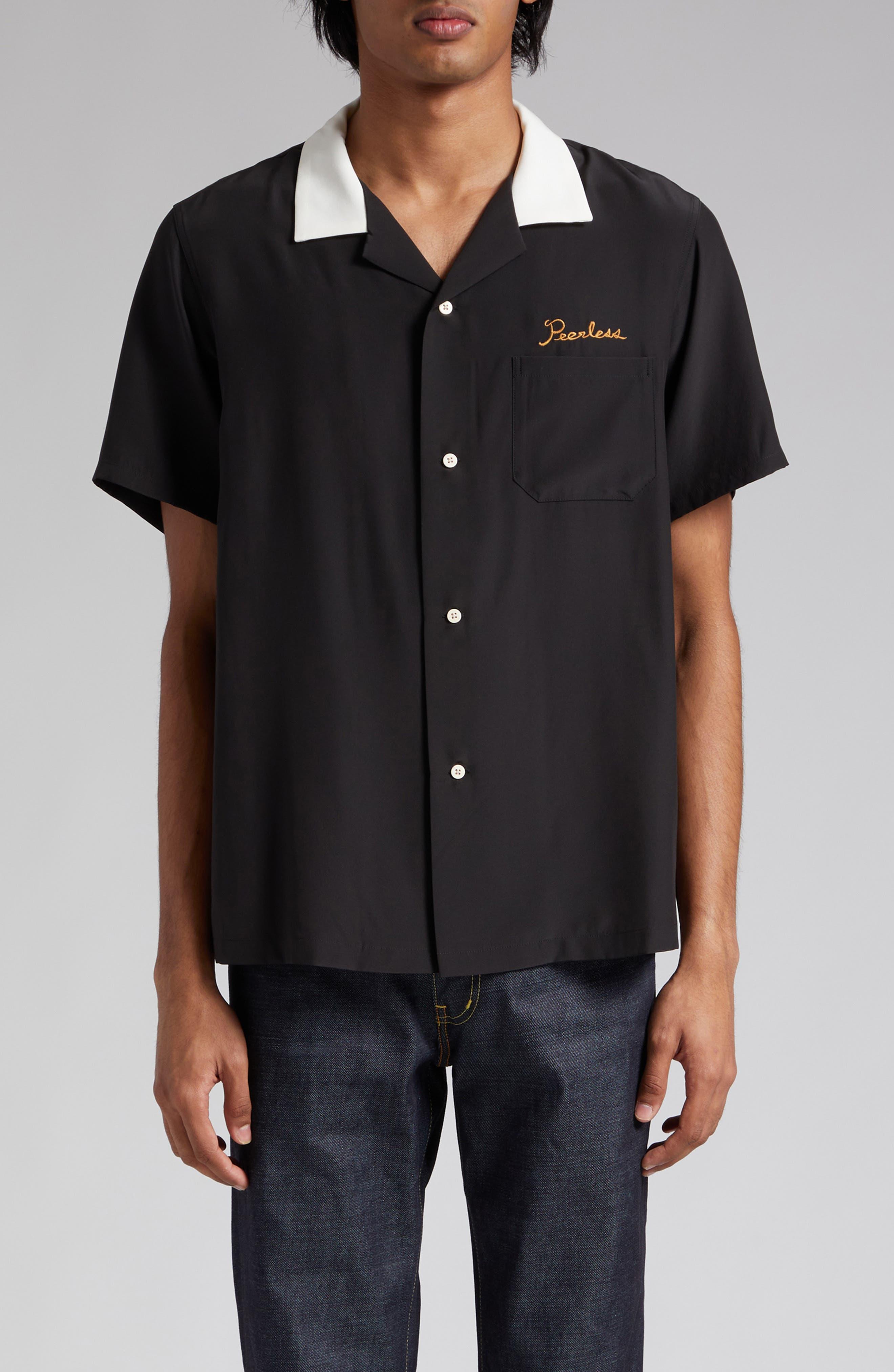 Visvim Hacking Embroidered Silk Satin Bowling Shirt in Black for Men Lyst