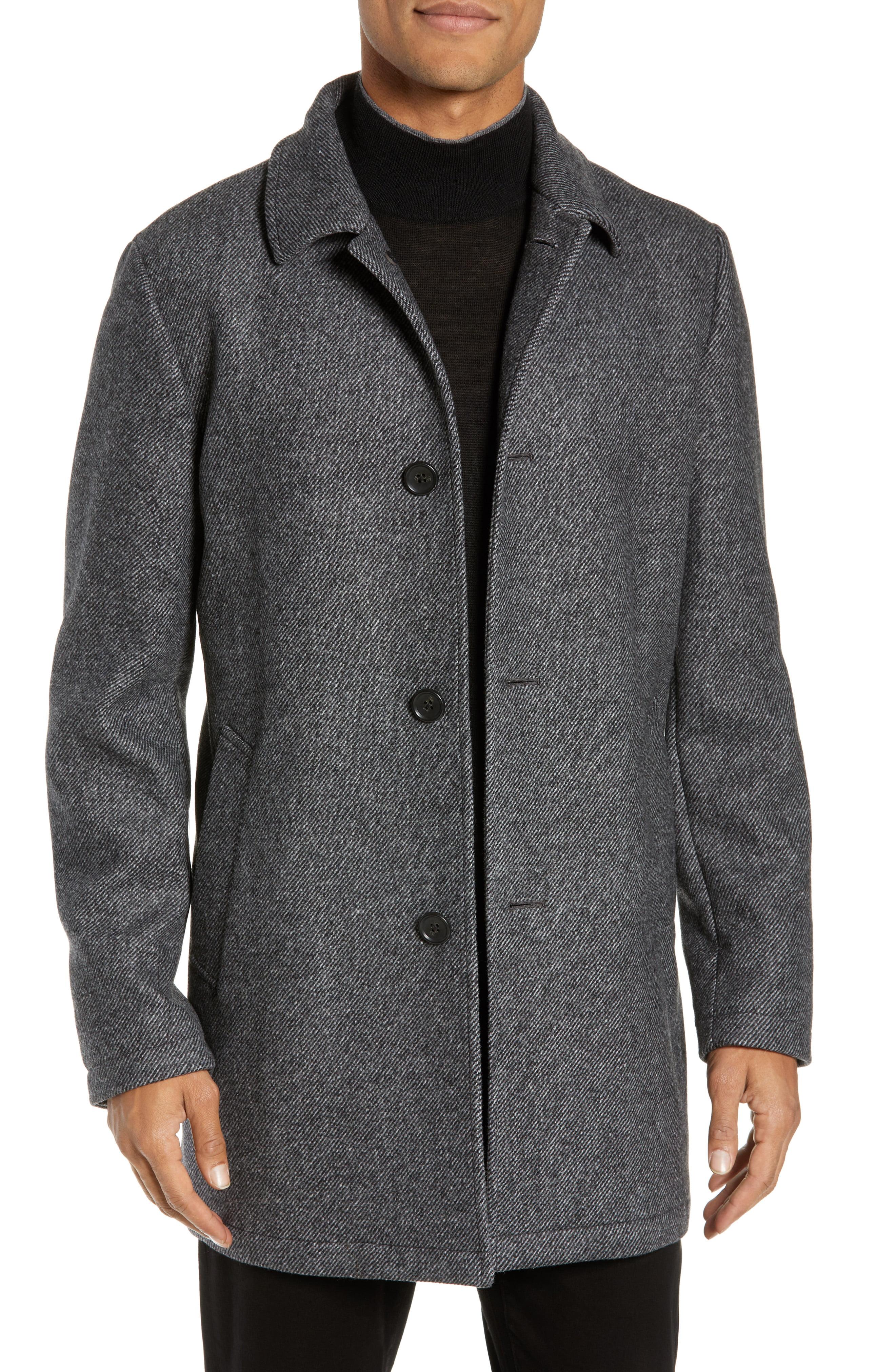 Mens Wool Car Coat Slim Fit / Men's Jacket Wool Slim Fit Outwear Warm ...