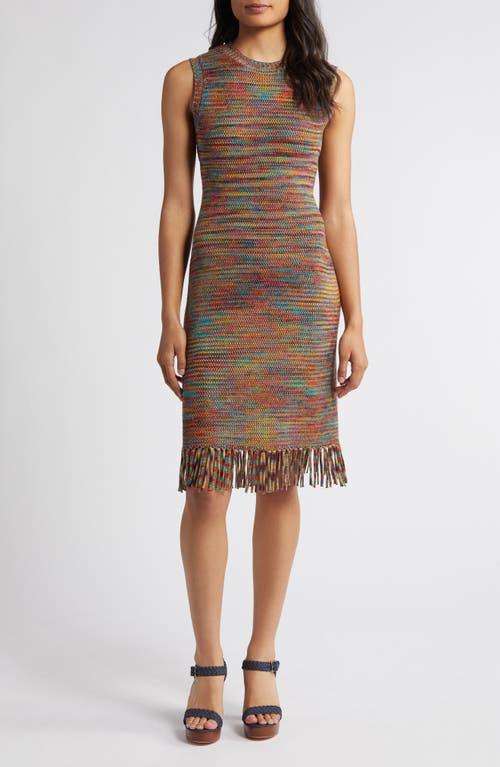 Vince Camuto Mélange Fringe Hem Mini Sweater Dress in Brown Lyst