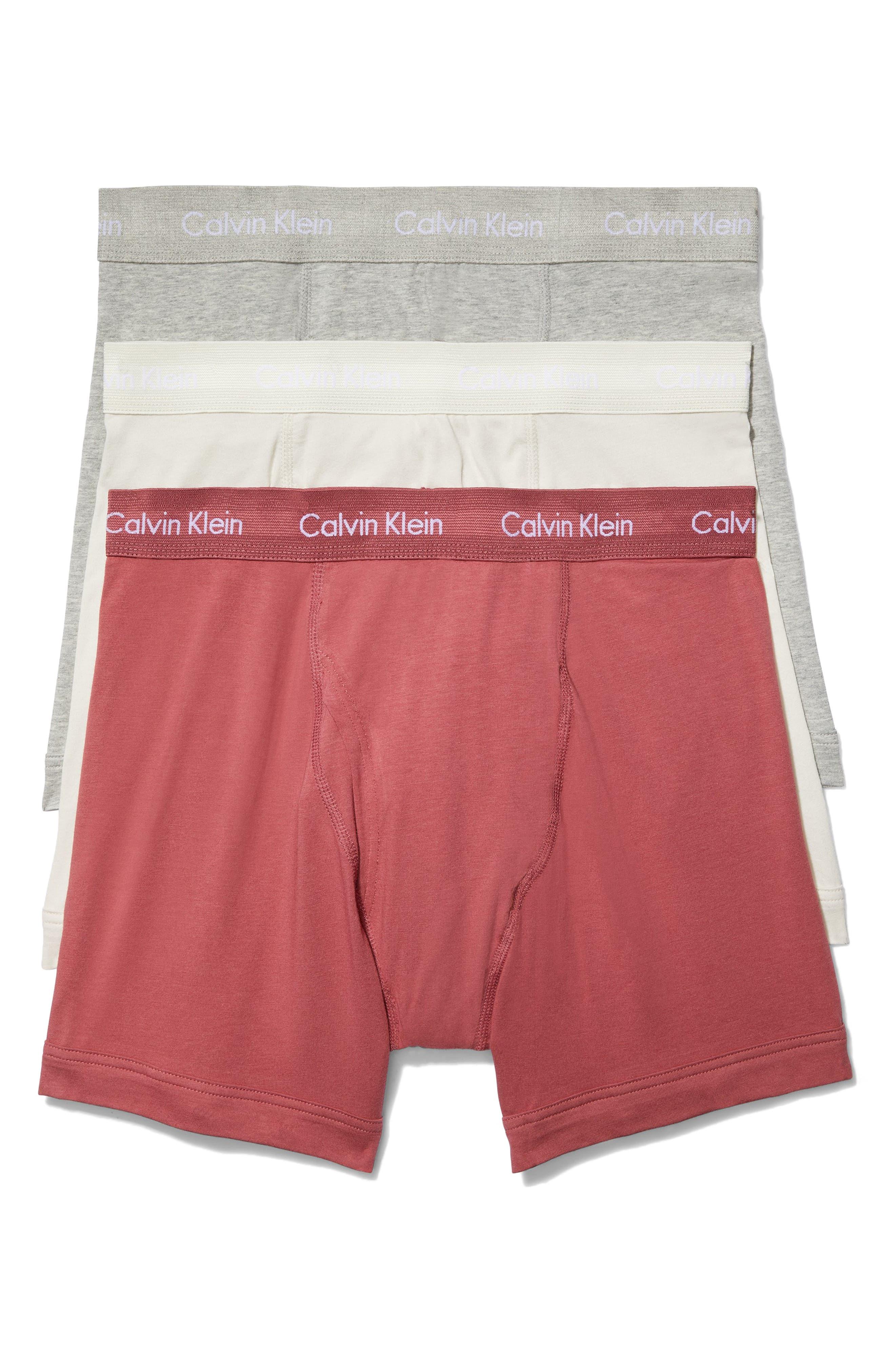 Calvin Klein 3-pack Stretch Cotton Boxer Briefs in Red for Men | Lyst