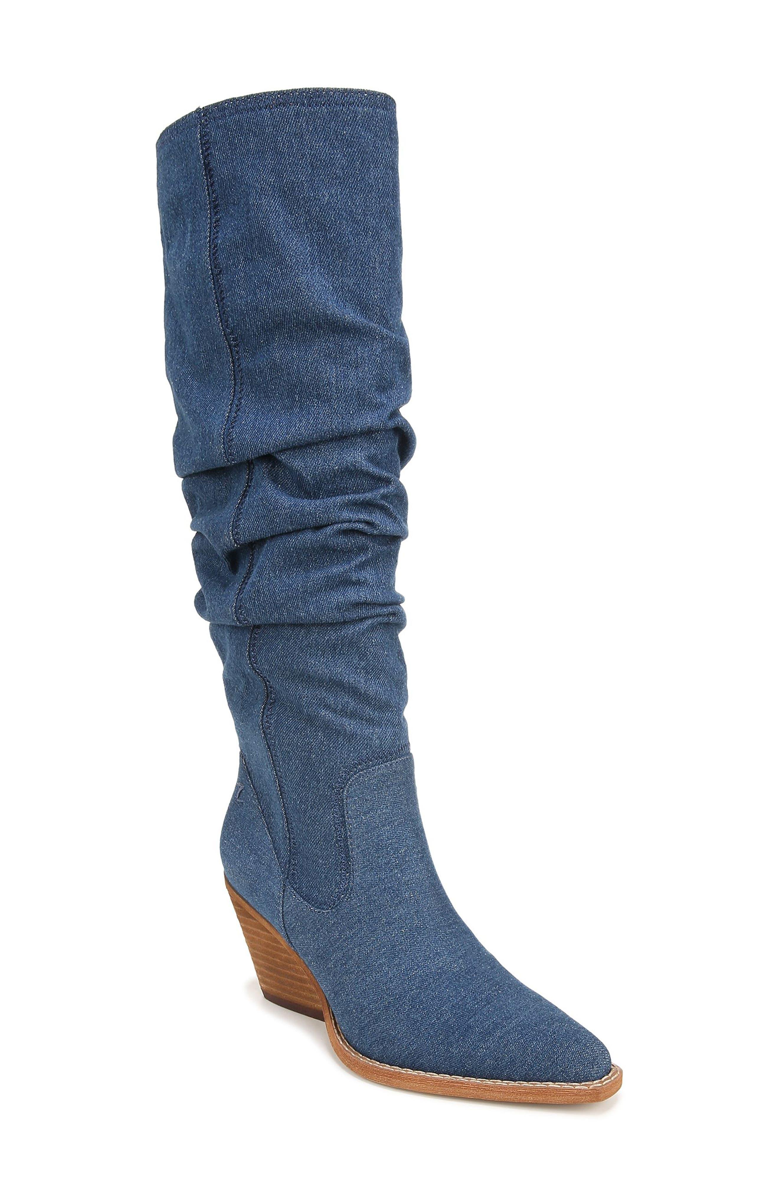 Zodiac Riau Knee High Scrunch Boot in Blue Lyst