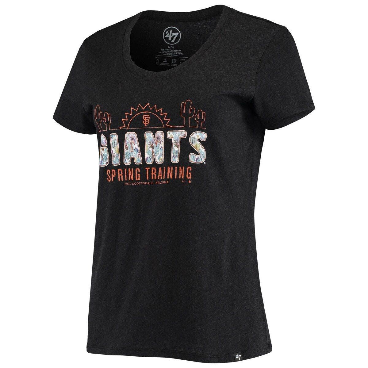 San Francisco Giants '47 Women's Spring Training Faded Script Scoop Neck T- Shirt - Black