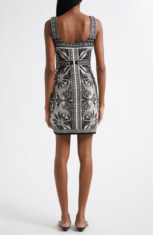 FARM Rio Scarf Print Jacquard Sleeveless Dress in Black | Lyst