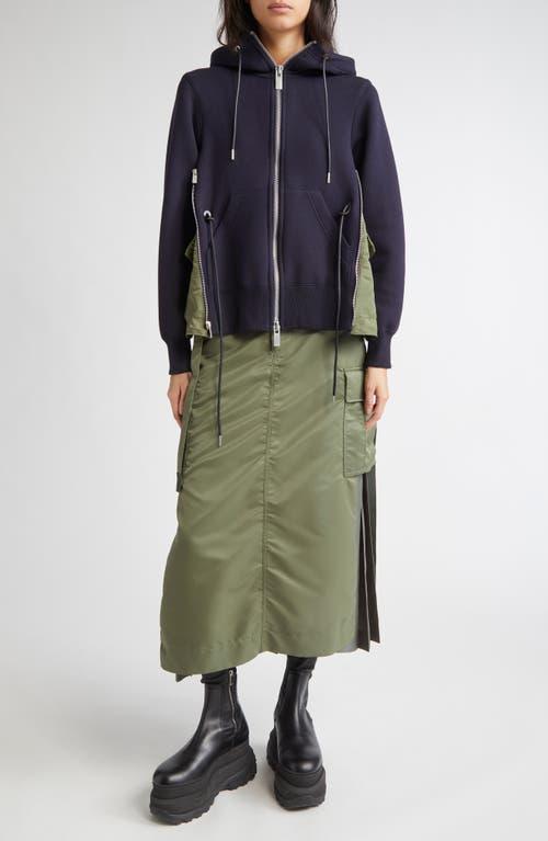 Sacai Nylon Twill Cargo Skirt in Green | Lyst