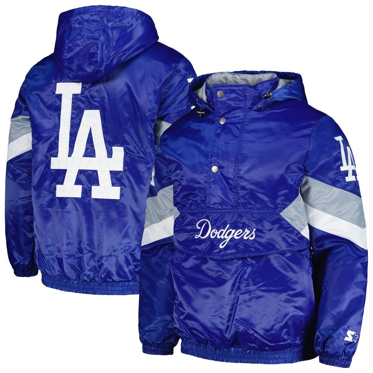 Starter Los Angeles Dodgers Force Play Ii Half-zip Hooded Jacket