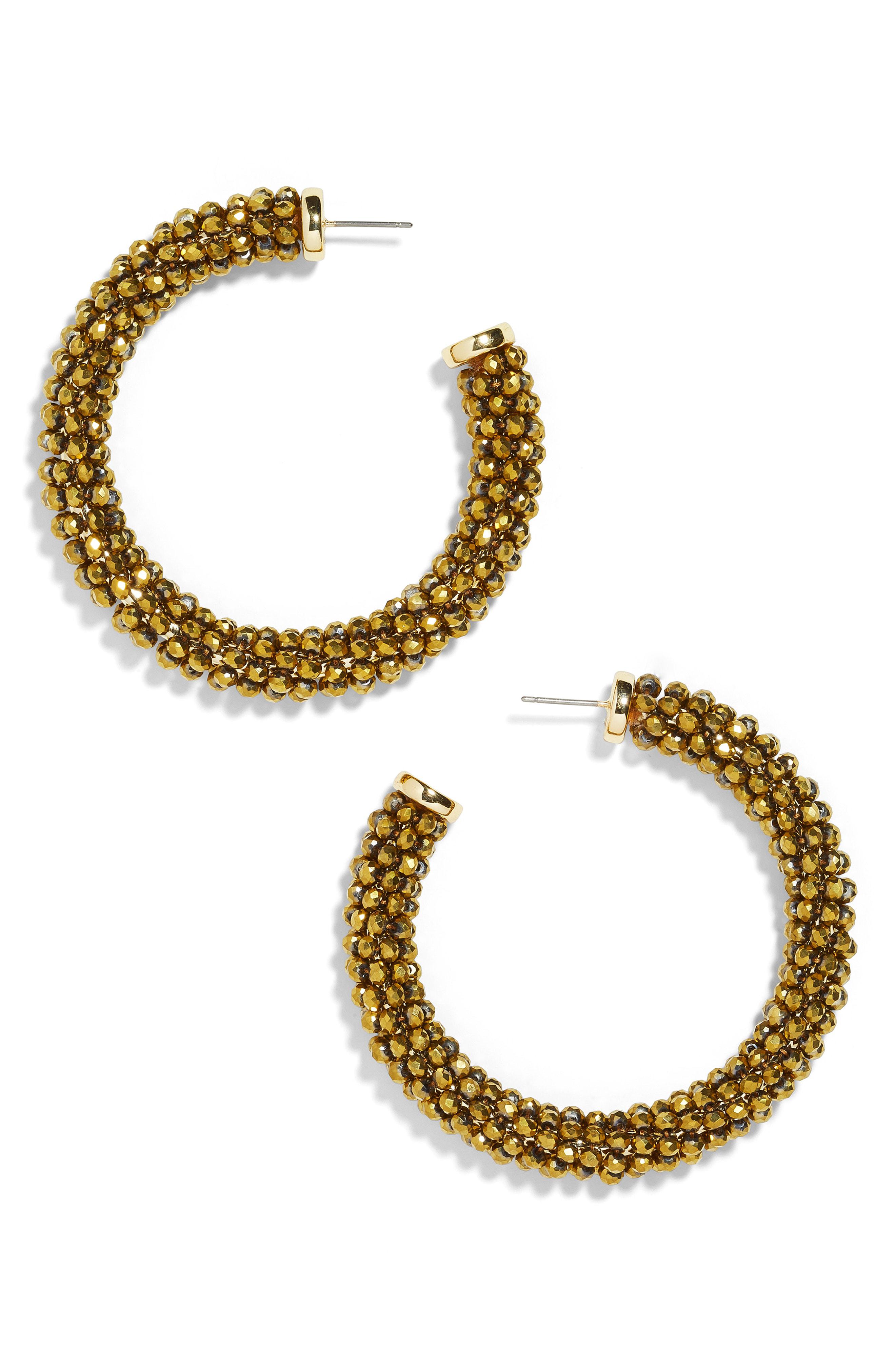 Lyst Baublebar Faceted Beaded Hoop Earrings in Metallic