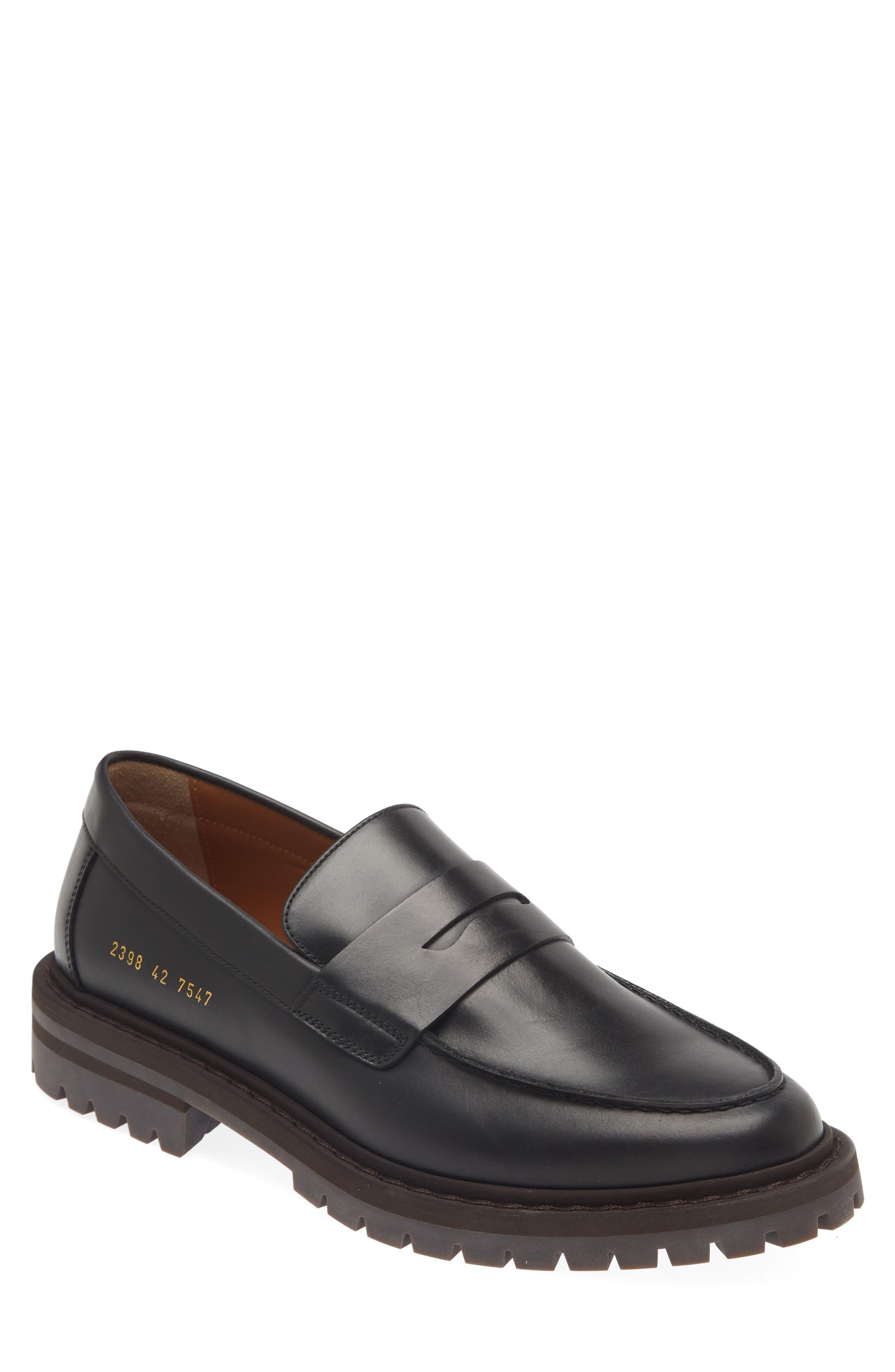 Common Projects Lug Sole Penny Loafer in Gray for Men | Lyst