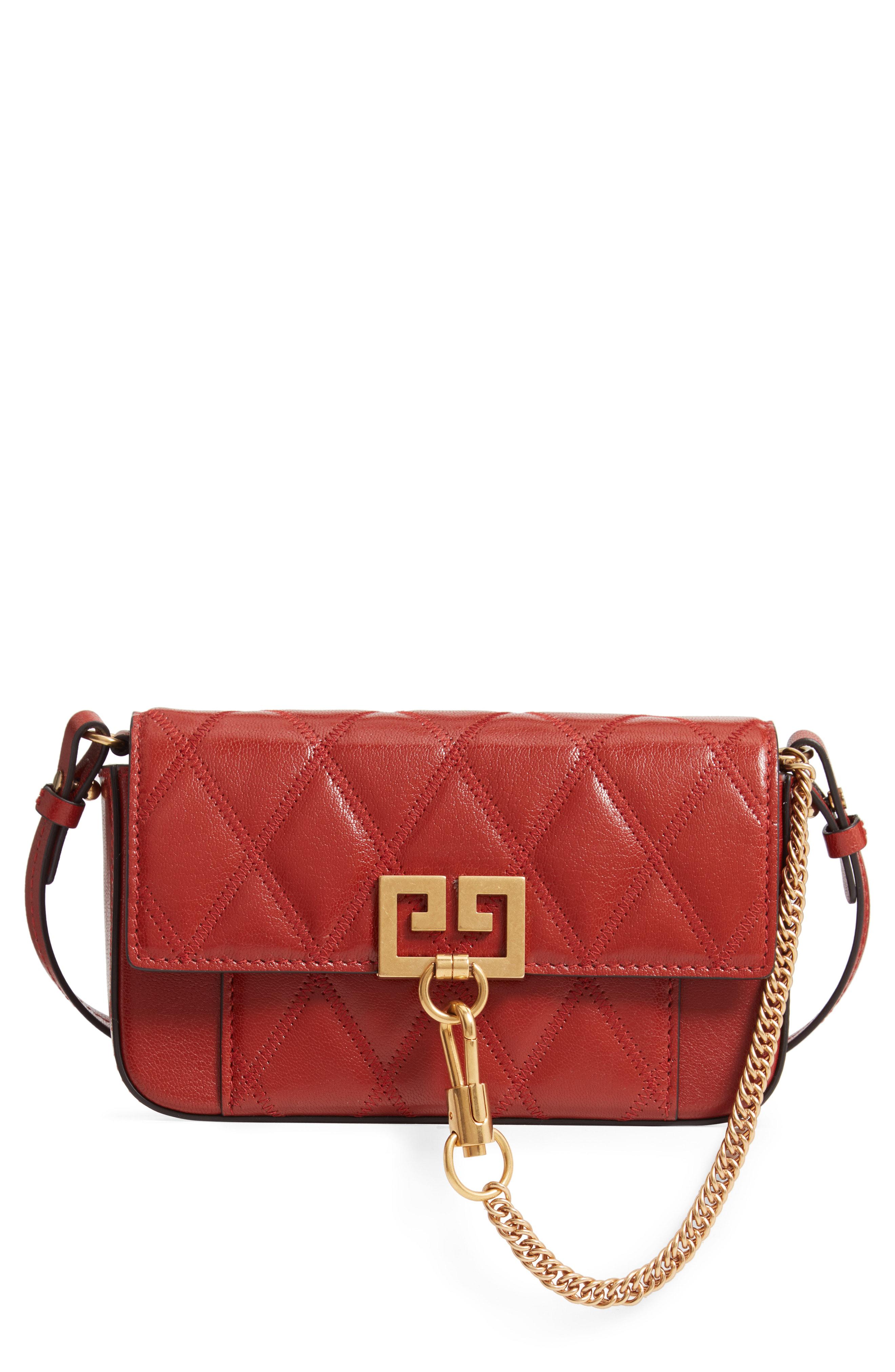 Givenchy Mini Pocket Quilted Convertible Leather Bag - in Red - Lyst