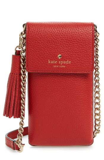Kate Spade North/south Leather Smartphone Crossbody Bag in Black - Lyst