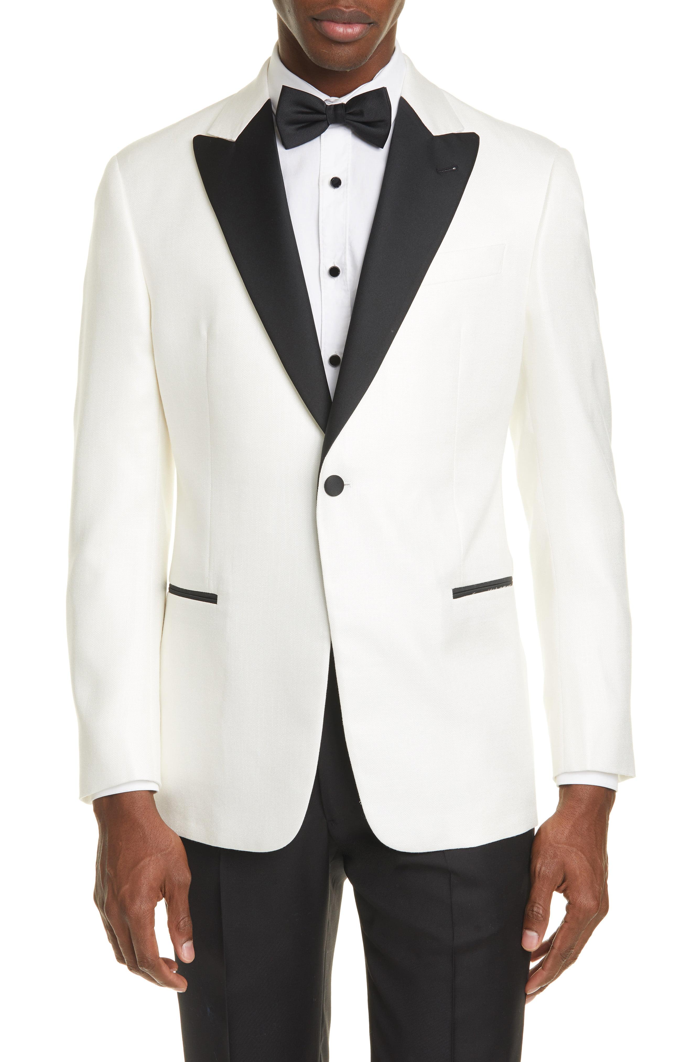 Emporio Armani Trim Fit Dinner Jacket in White for Men - Lyst