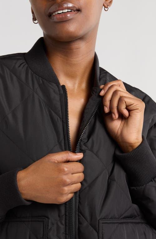 Zella Quilted Aviator Jacket in Black | Lyst