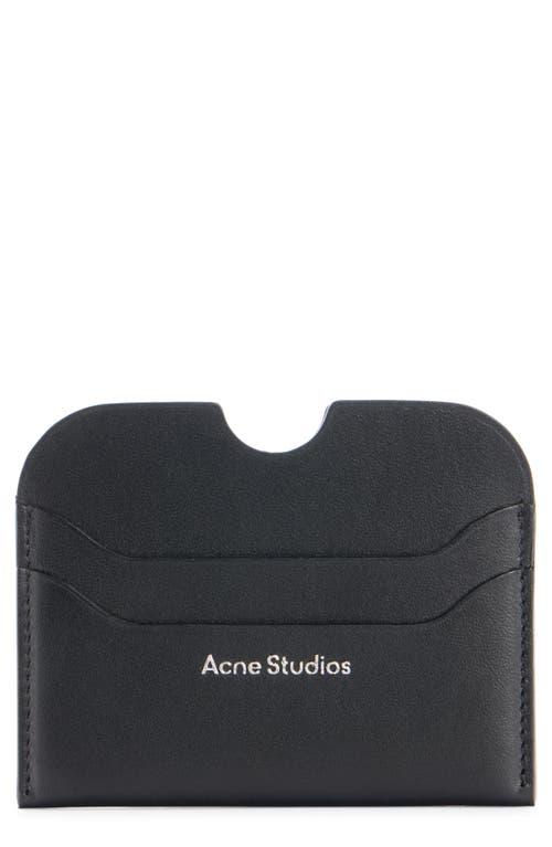 ☆人気☆【Acne Studios】Logo Leather Card Holder Black Acne Studios - Leather card holder - Black