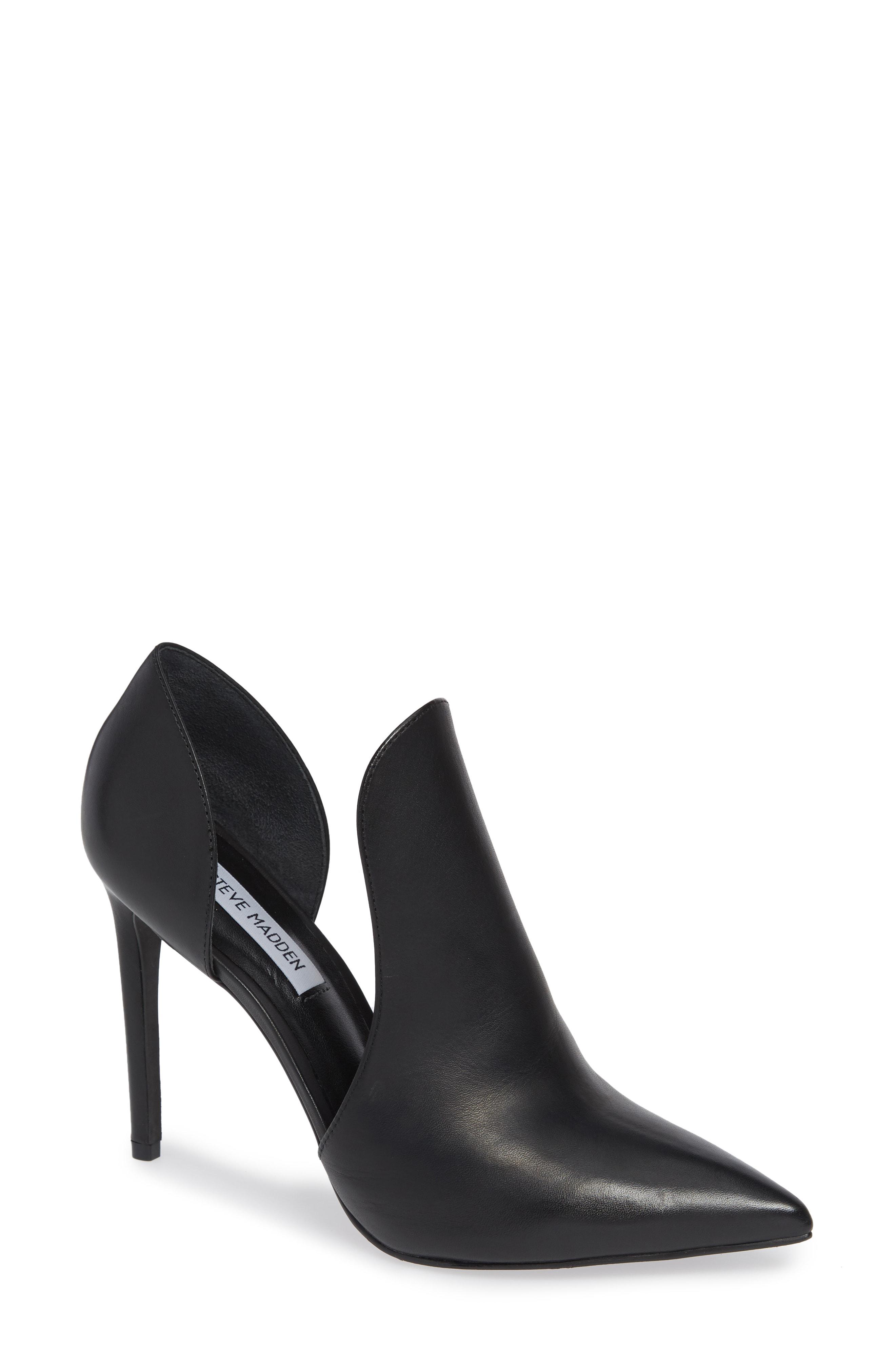 steve madden black leather pumps