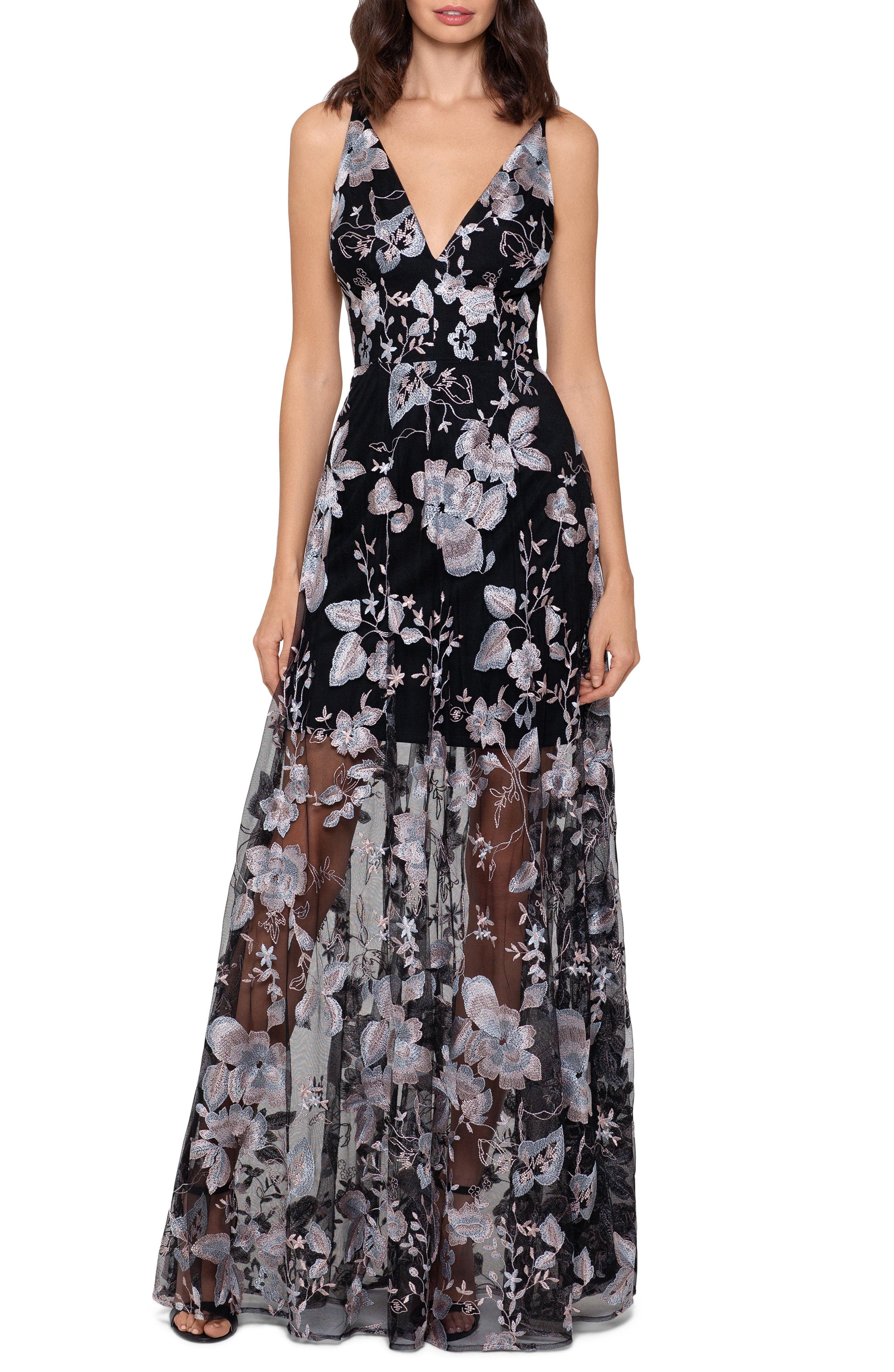 xscape v neck gown
