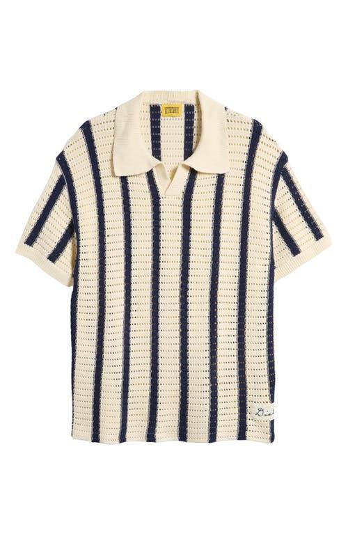 【LOOKPLE】STRIPE OPEN POLO KNIT Striped Open Knit Polo – Chez Rien